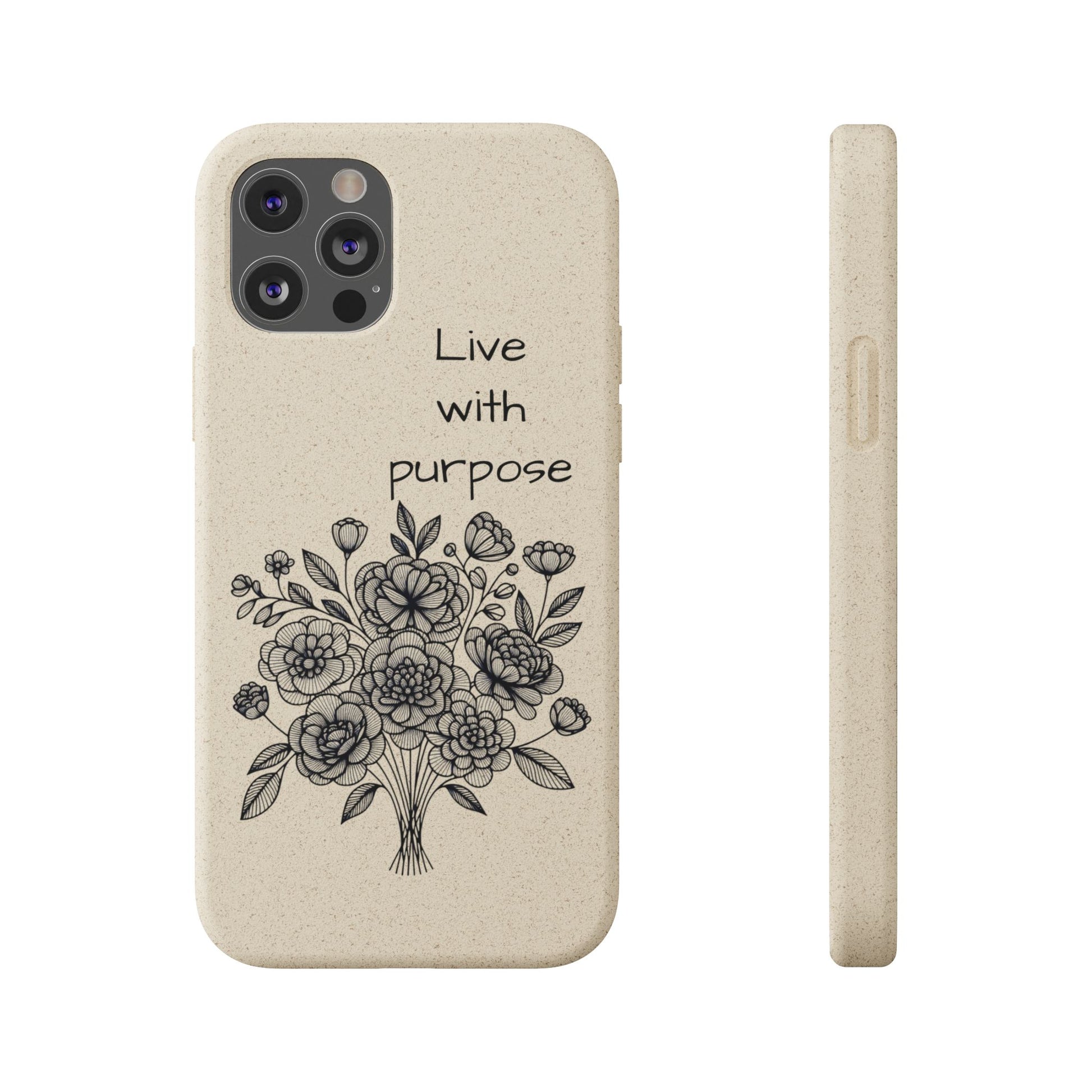 Biodegradable Phone Case | Eco-Friendly Floral Design | 'Live with Purpose' | Sustainable Gift, Nature Lover's Accessory, Green Living [...]