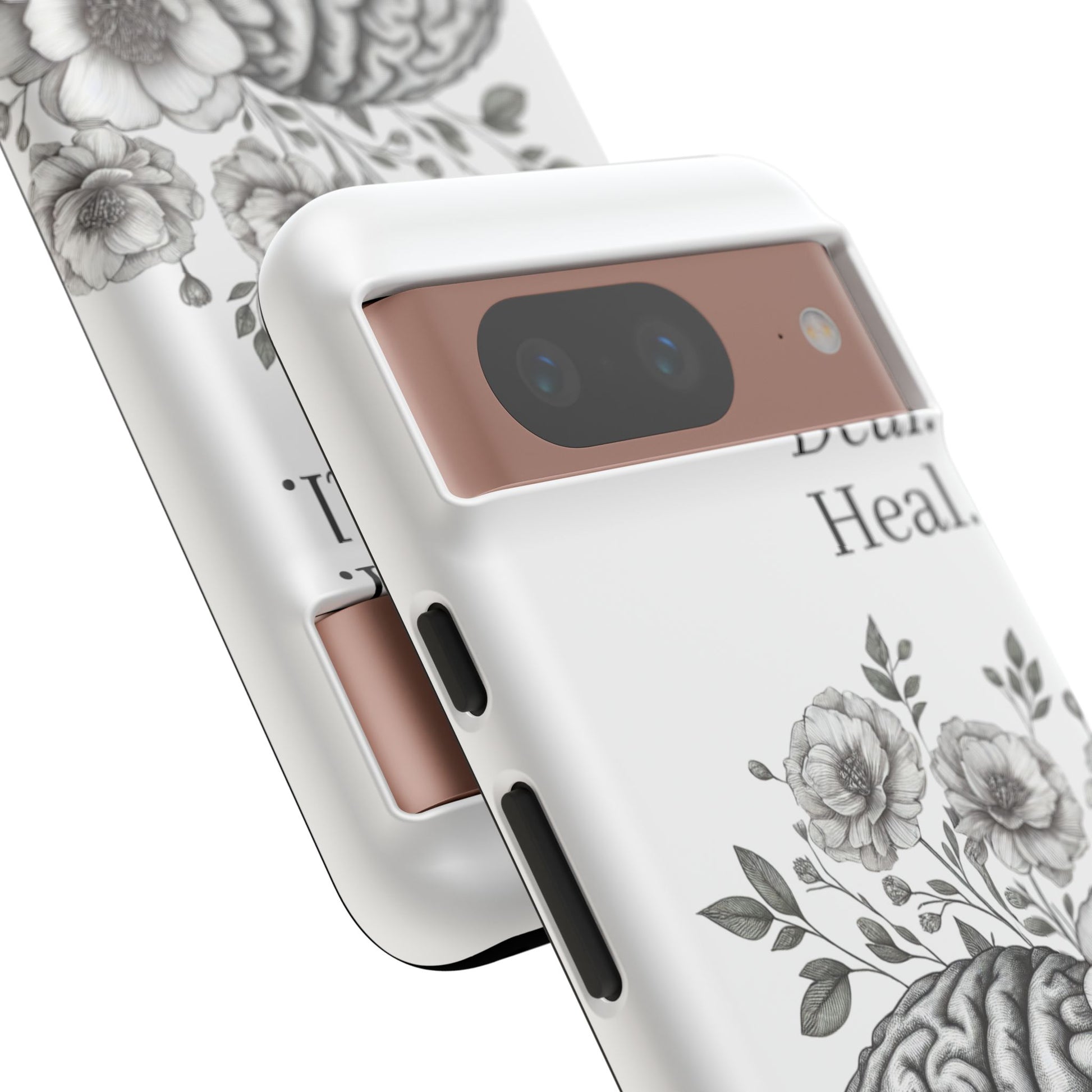Emotional Wellness Phone Case | Feel. Deal. Heal. | Floral Brain Art | Self-Care Gift | Strong & Stylish | Unique Protection