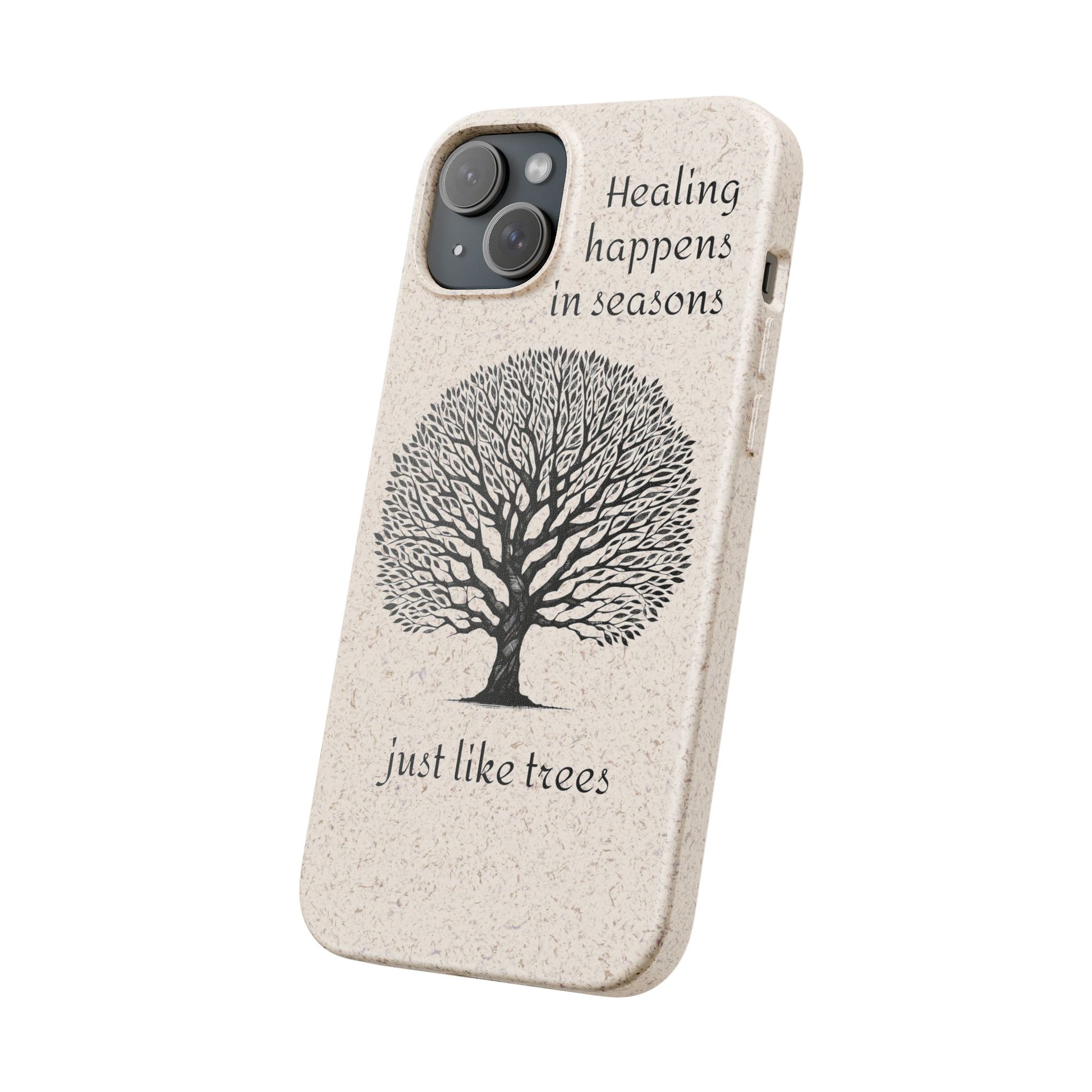 Eco-Friendly Phone Case - Healing Happens in Seasons - Nature Lovers Gift, Biodegradable Mobile Cover, Eco Case, Tree Design, [...]