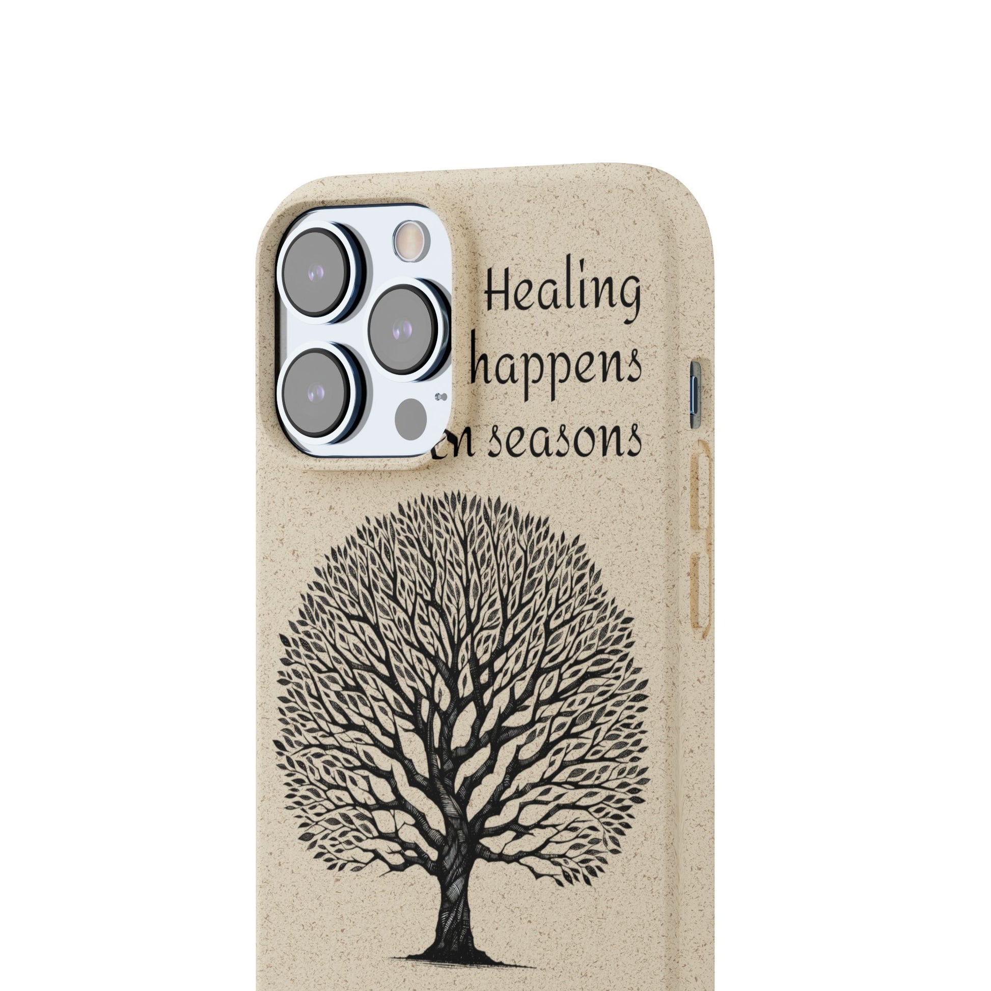 Eco-Friendly Phone Case - Healing Happens in Seasons - Nature Lovers Gift, Biodegradable Mobile Cover, Eco Case, Tree Design, [...]