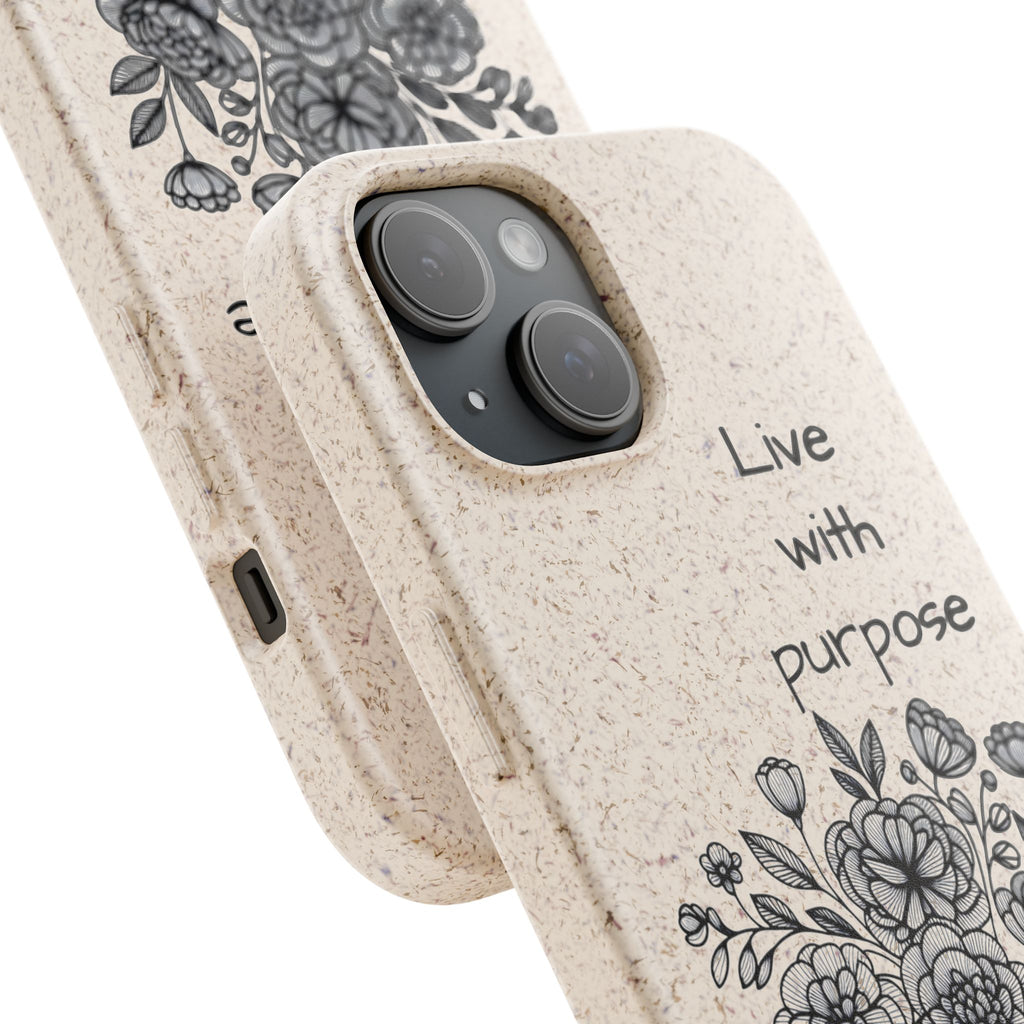 Biodegradable Phone Case | Eco-Friendly Floral Design | 'Live with Purpose' | Sustainable Gift, Nature Lover's Accessory, Green Living [...]