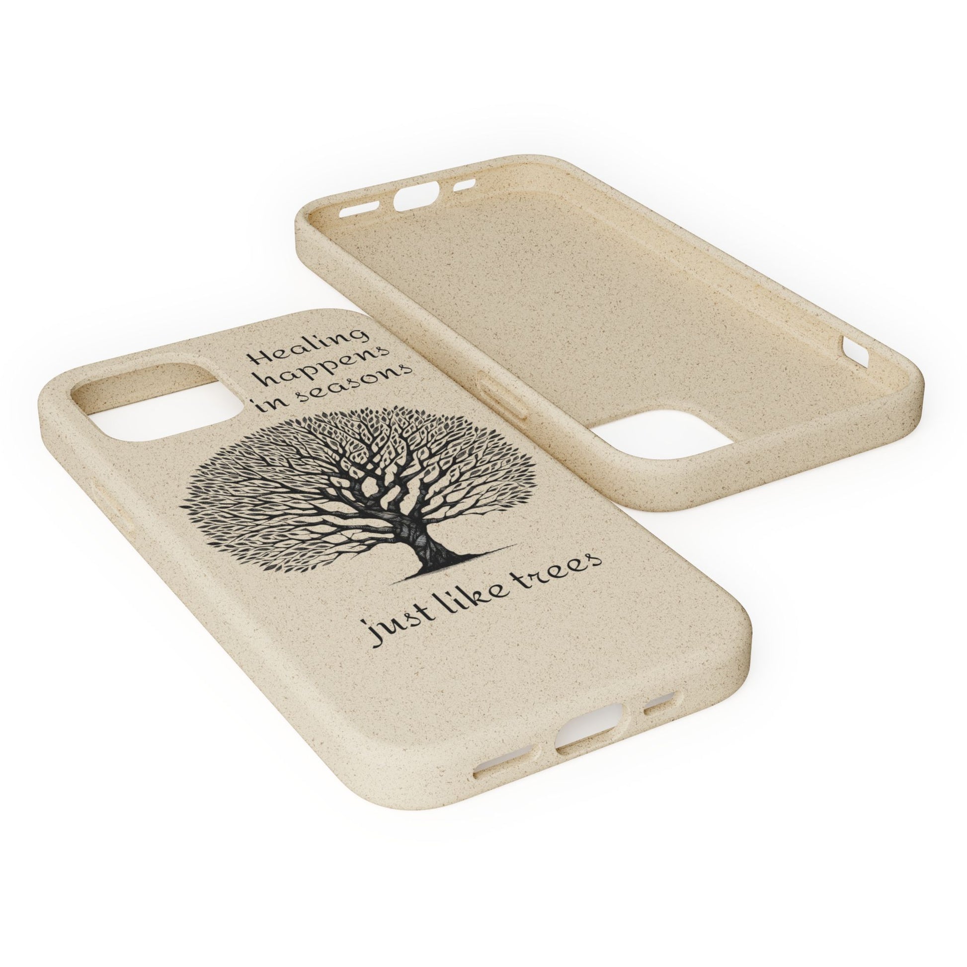 Eco-Friendly Phone Case - Healing Happens in Seasons - Nature Lovers Gift, Biodegradable Mobile Cover, Eco Case, Tree Design, [...]