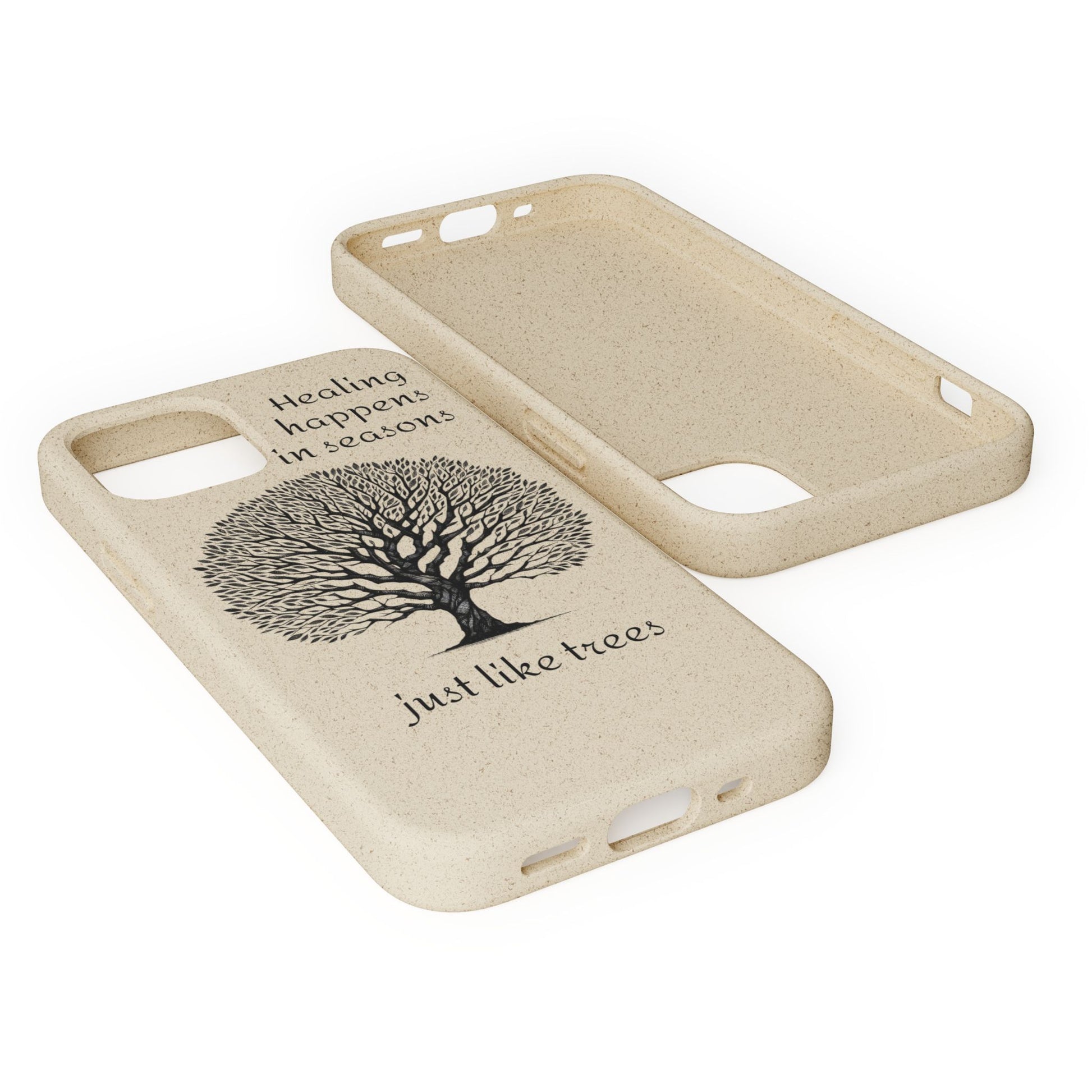 Eco-Friendly Phone Case - Healing Happens in Seasons - Nature Lovers Gift, Biodegradable Mobile Cover, Eco Case, Tree Design, [...]