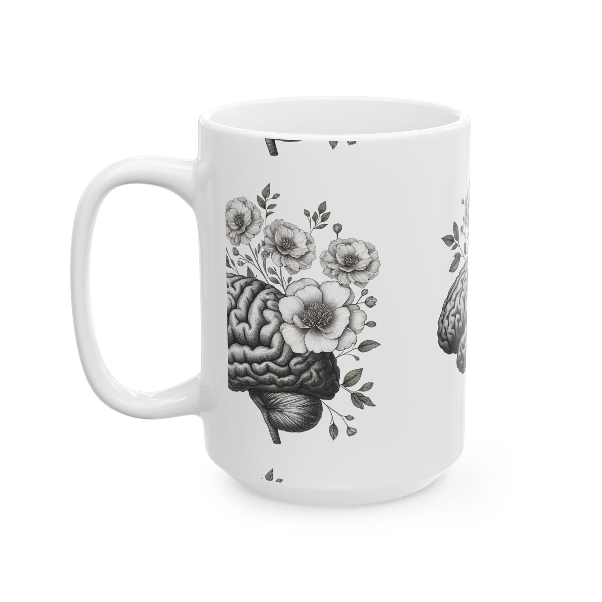 Brain and Floral Ceramic Mug - Perfect Gift for Mental Health Awareness, Coffee Lovers, Brainy Friends, Unique Home Decor, [...]