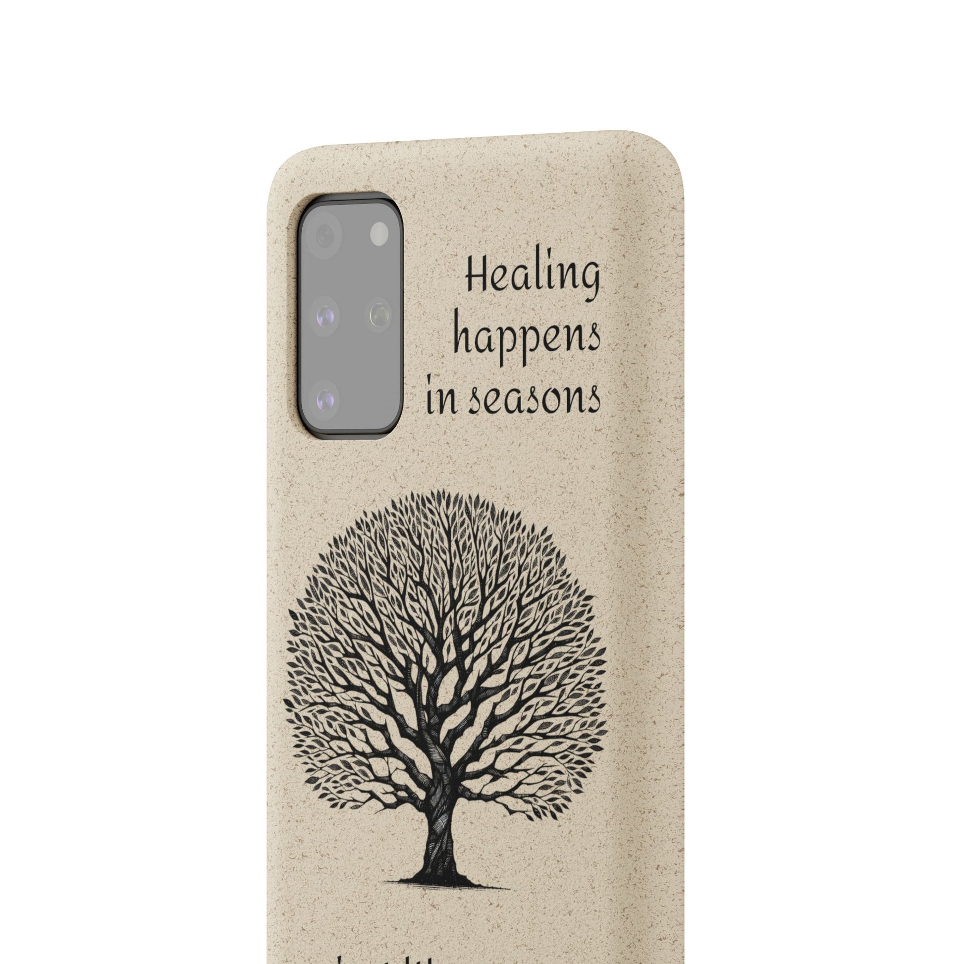 Eco-Friendly Phone Case - Healing Happens in Seasons - Nature Lovers Gift, Biodegradable Mobile Cover, Eco Case, Tree Design, [...]