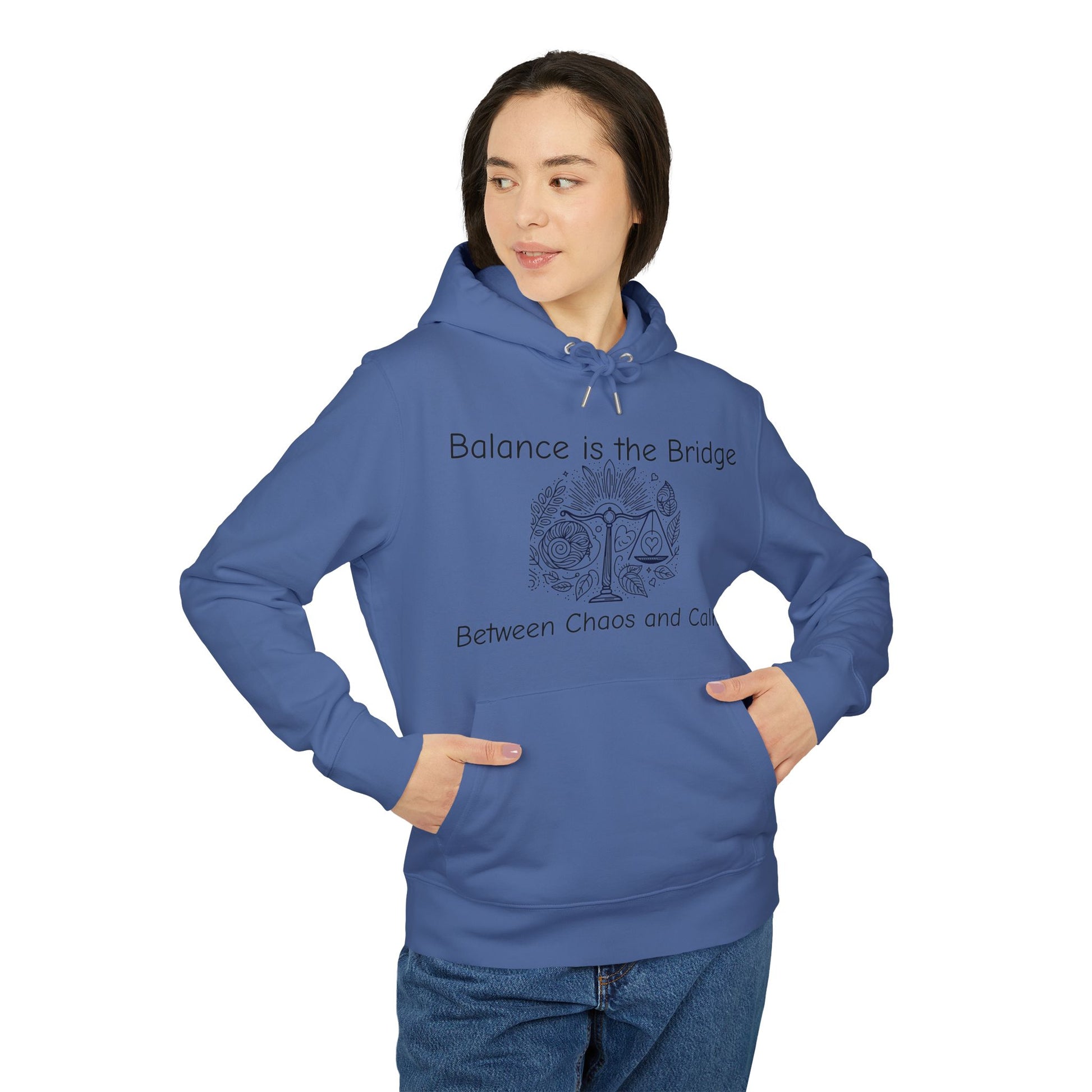Balance is the Bridge Hoodie | Unisex Sweatshirt for Mindfulness, Self-Care, Motivation, Gift for Yoga Lovers, Cozy Casualwear