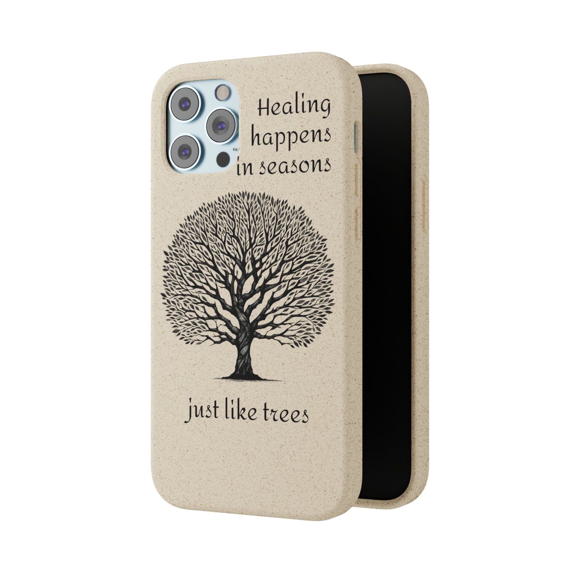 Eco-Friendly Phone Case - Healing Happens in Seasons - Nature Lovers Gift, Biodegradable Mobile Cover, Eco Case, Tree Design, [...]