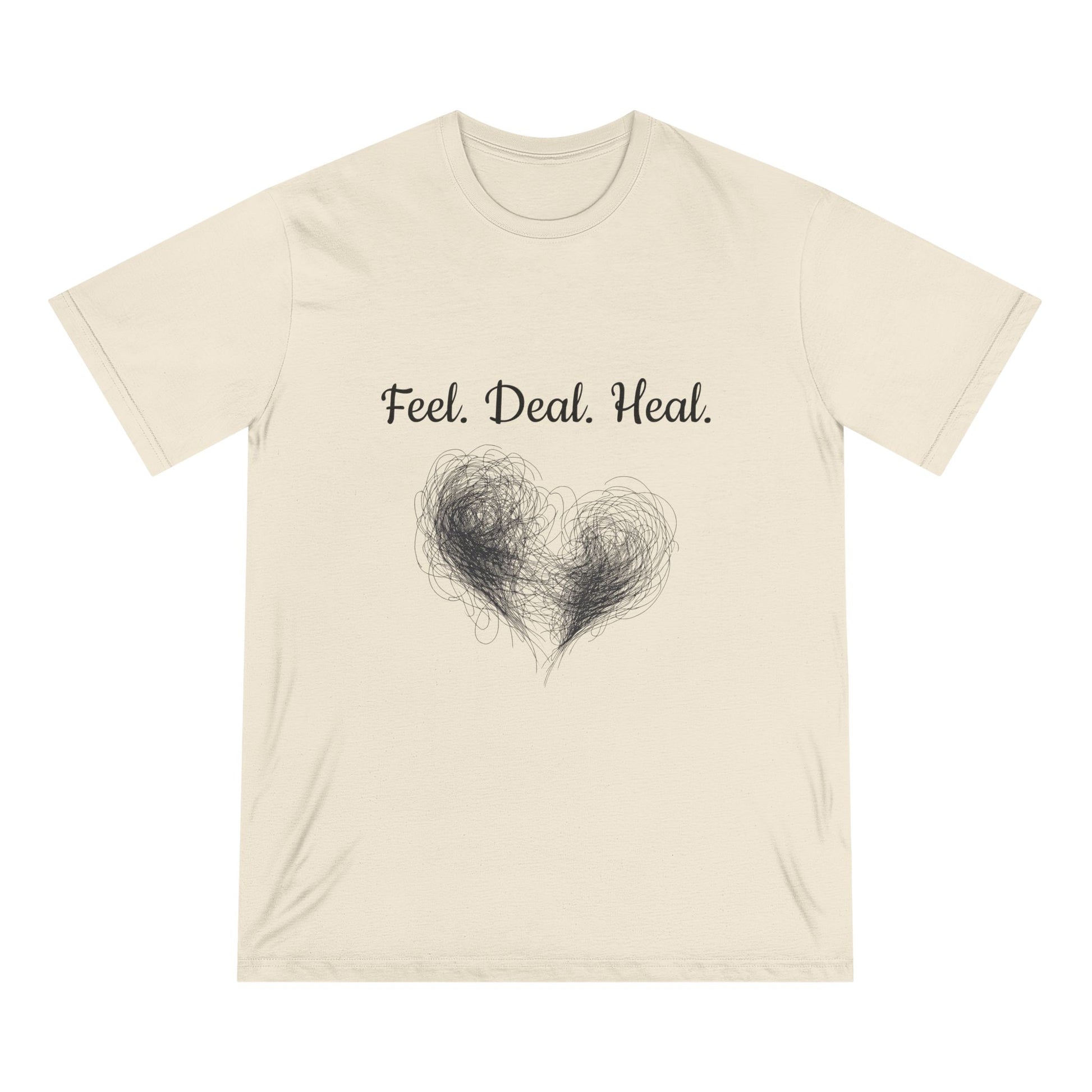 Healing Heart Organic T-Shirt | Feel Deal Heal Tee | Mindfulness Sign | Gift for Wellness Lovers | Casual Wear | Self-Care Shirt | [...]