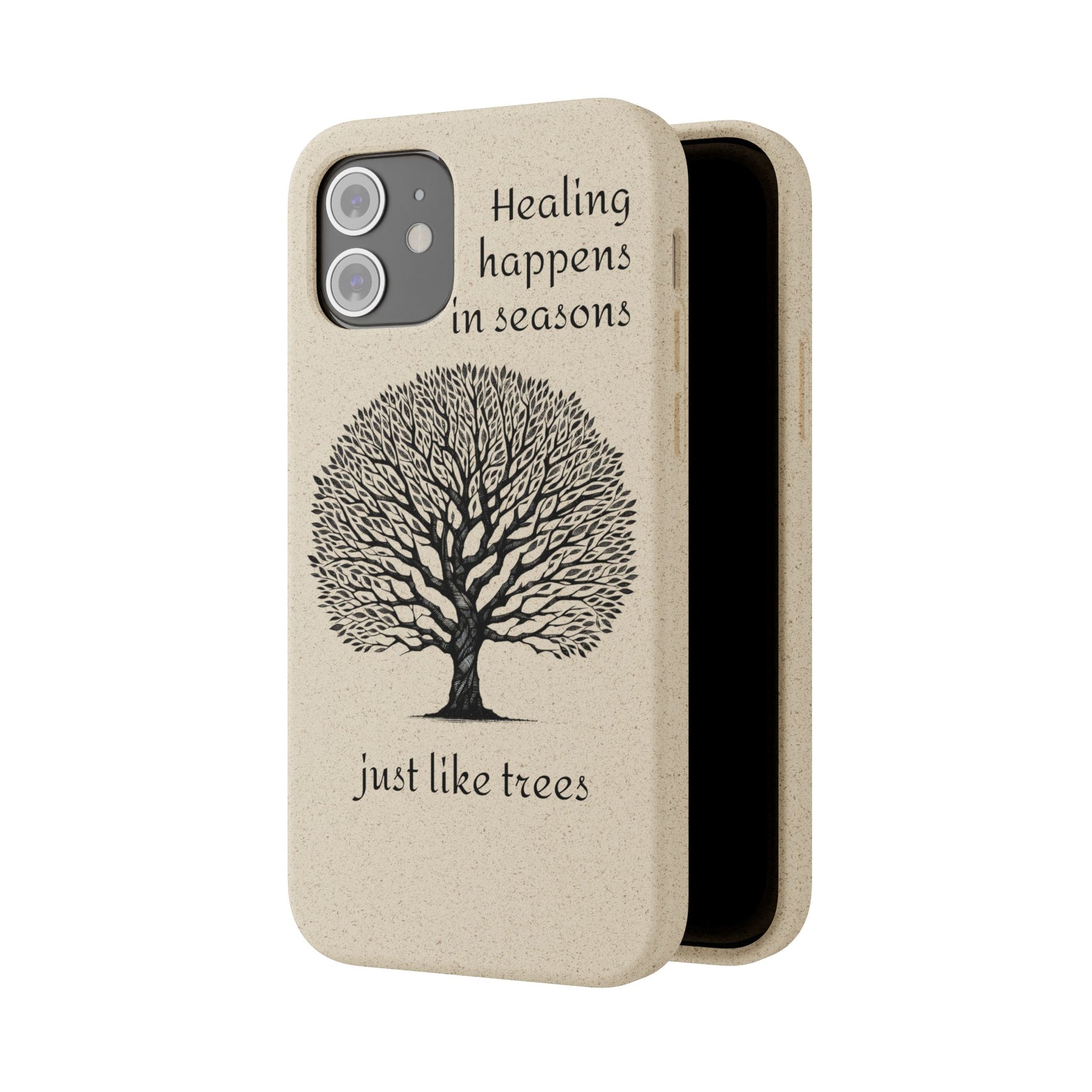 Eco-Friendly Phone Case - Healing Happens in Seasons - Nature Lovers Gift, Biodegradable Mobile Cover, Eco Case, Tree Design, [...]
