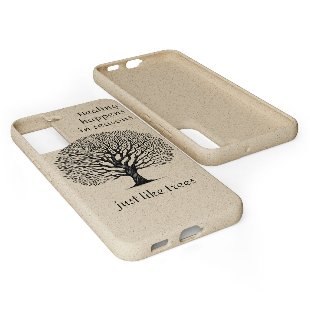 Eco-Friendly Phone Case - Healing Happens in Seasons - Nature Lovers Gift, Biodegradable Mobile Cover, Eco Case, Tree Design, [...]