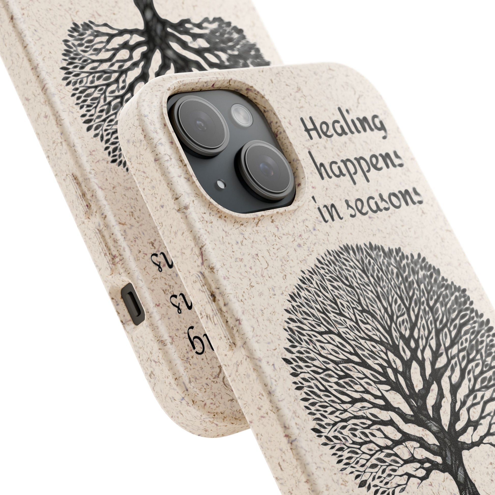 Eco-Friendly Phone Case - Healing Happens in Seasons - Nature Lovers Gift, Biodegradable Mobile Cover, Eco Case, Tree Design, [...]