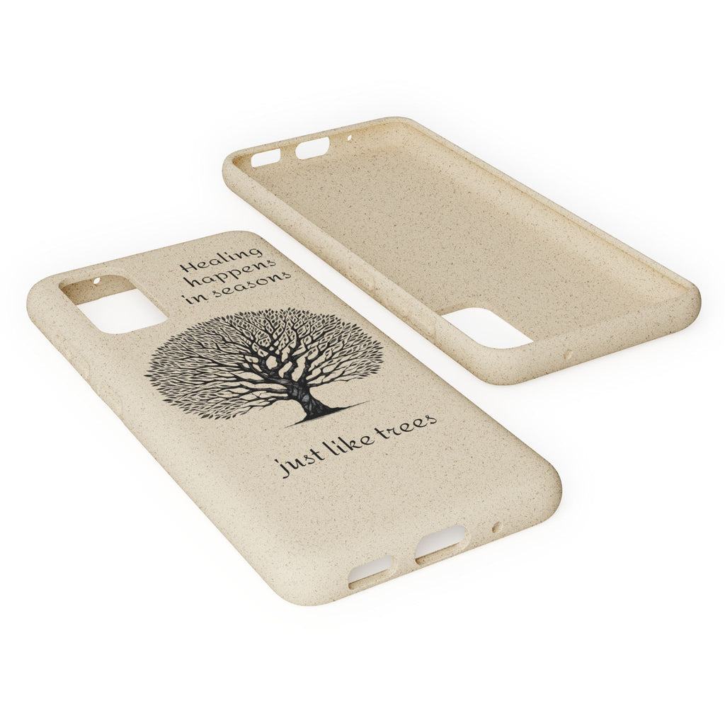 Eco-Friendly Phone Case - Healing Happens in Seasons - Nature Lovers Gift, Biodegradable Mobile Cover, Eco Case, Tree Design, [...]
