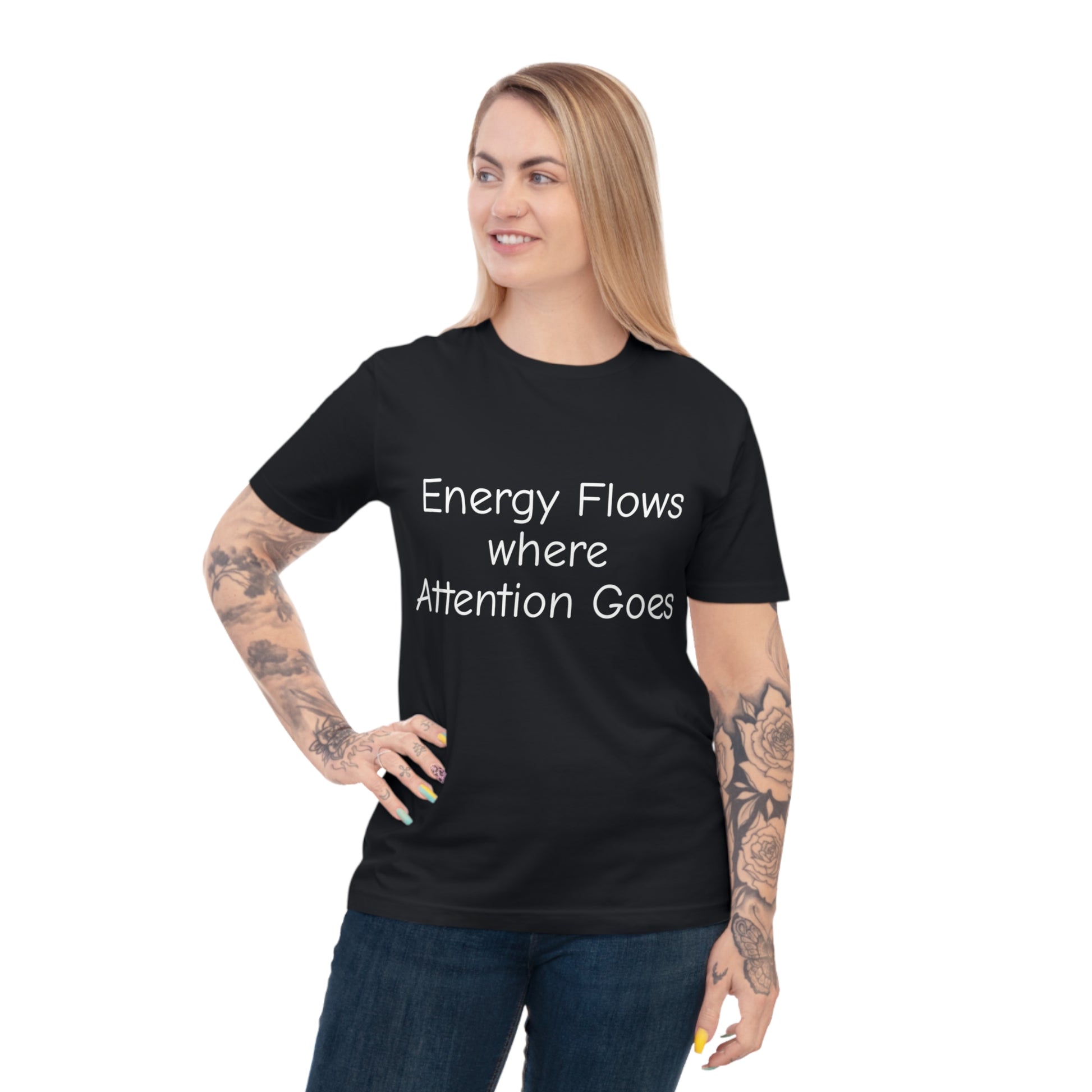 Positive Energy T-Shirt, Inspirational Tee for Mindfulness, Unisex Jersey Shirt, Gift for Friends, Motivational Apparel