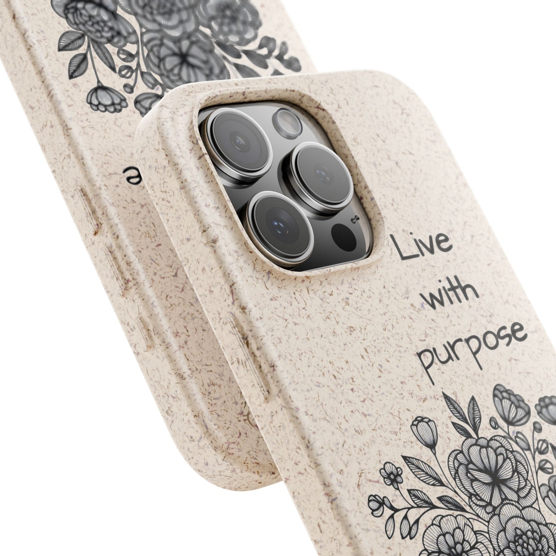 Biodegradable Phone Case | Eco-Friendly Floral Design | 'Live with Purpose' | Sustainable Gift, Nature Lover's Accessory, Green Living [...]