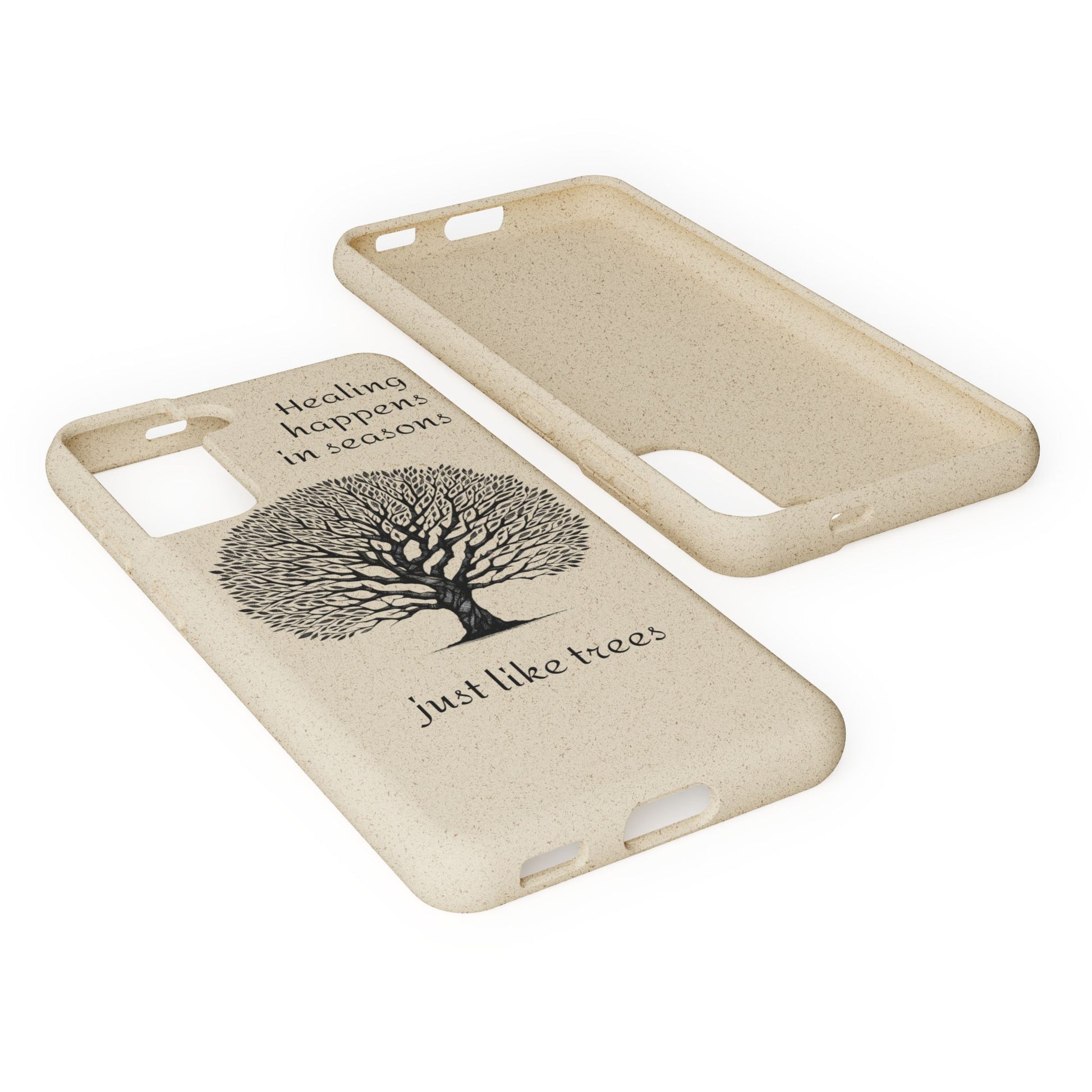 Eco-Friendly Phone Case - Healing Happens in Seasons - Nature Lovers Gift, Biodegradable Mobile Cover, Eco Case, Tree Design, [...]