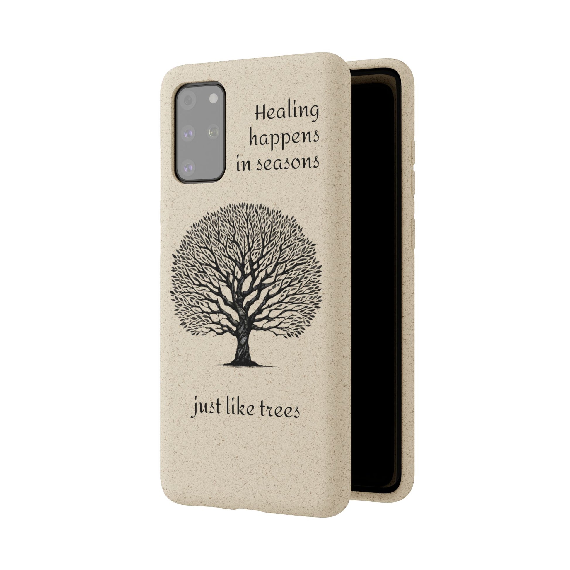Eco-Friendly Phone Case - Healing Happens in Seasons - Nature Lovers Gift, Biodegradable Mobile Cover, Eco Case, Tree Design, [...]