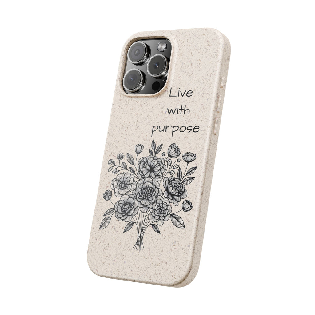 Biodegradable Phone Case | Eco-Friendly Floral Design | 'Live with Purpose' | Sustainable Gift, Nature Lover's Accessory, Green Living [...]