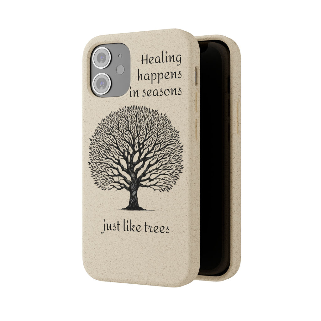 Eco-Friendly Phone Case - Healing Happens in Seasons - Nature Lovers Gift, Biodegradable Mobile Cover, Eco Case, Tree Design, [...]
