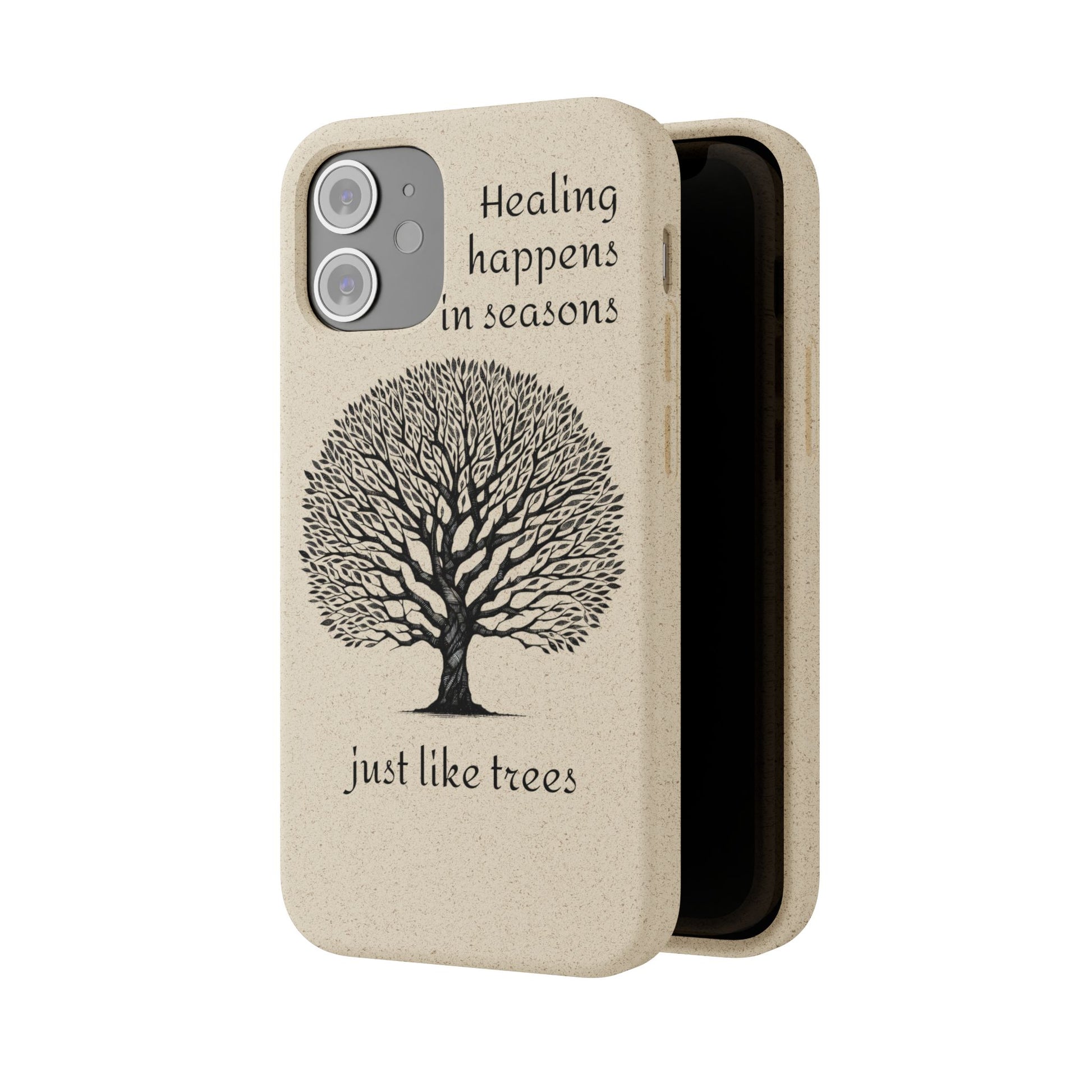 Eco-Friendly Phone Case - Healing Happens in Seasons - Nature Lovers Gift, Biodegradable Mobile Cover, Eco Case, Tree Design, [...]