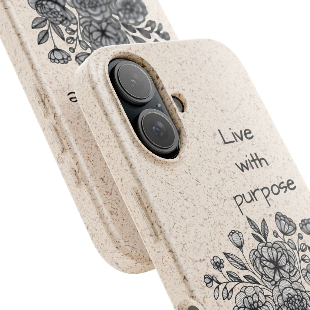 Biodegradable Phone Case | Eco-Friendly Floral Design | 'Live with Purpose' | Sustainable Gift, Nature Lover's Accessory, Green Living [...]