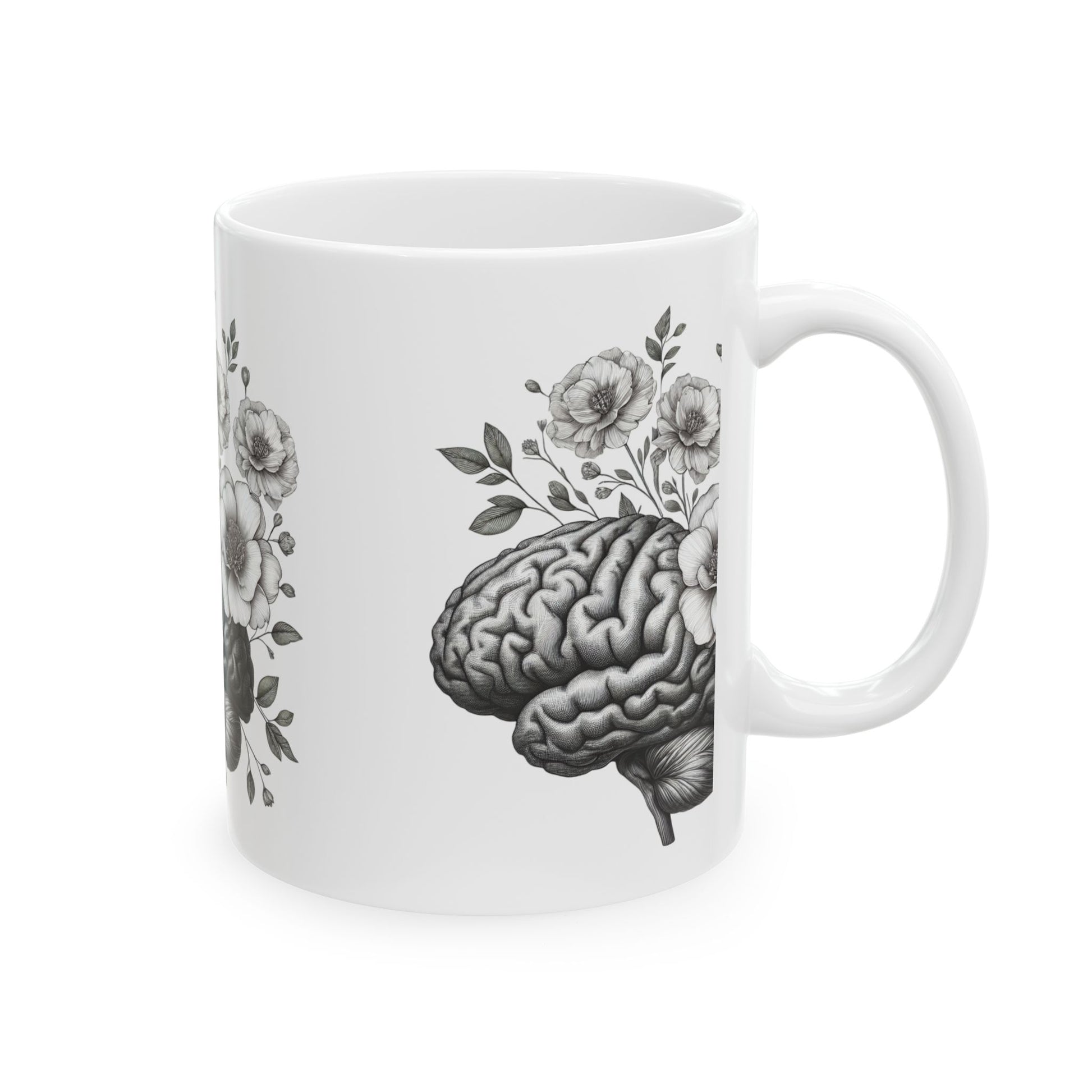 Brain and Floral Ceramic Mug - Perfect Gift for Mental Health Awareness, Coffee Lovers, Brainy Friends, Unique Home Decor, [...]