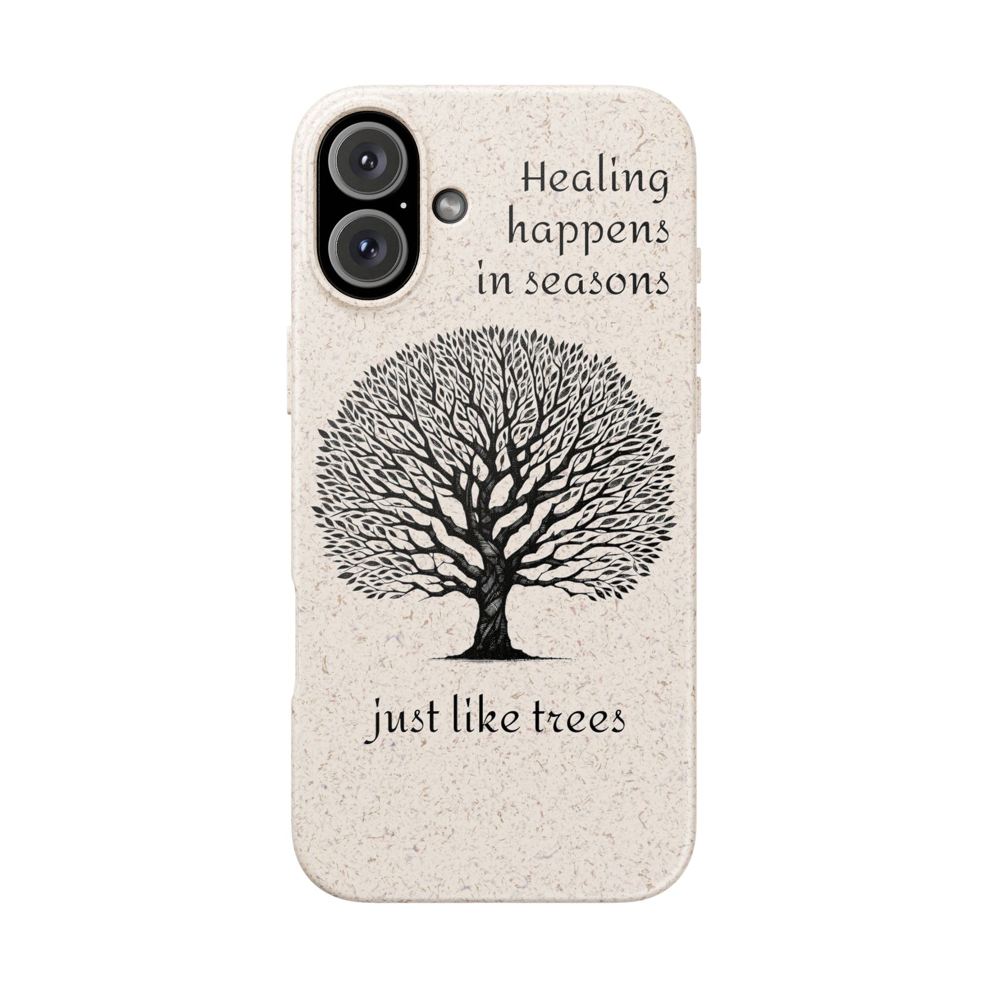 Eco-Friendly Phone Case - Healing Happens in Seasons - Nature Lovers Gift, Biodegradable Mobile Cover, Eco Case, Tree Design, [...]