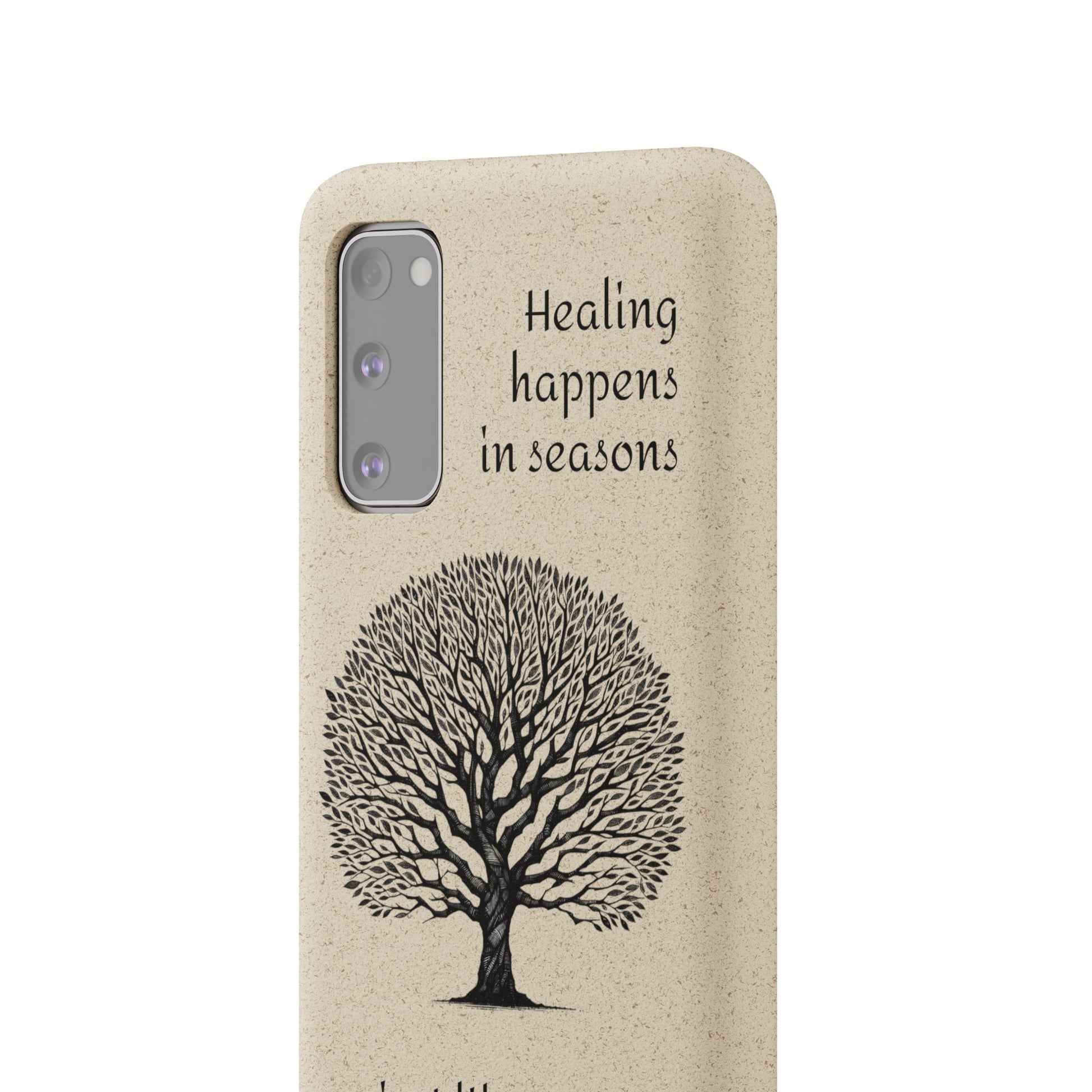 Eco-Friendly Phone Case - Healing Happens in Seasons - Nature Lovers Gift, Biodegradable Mobile Cover, Eco Case, Tree Design, [...]