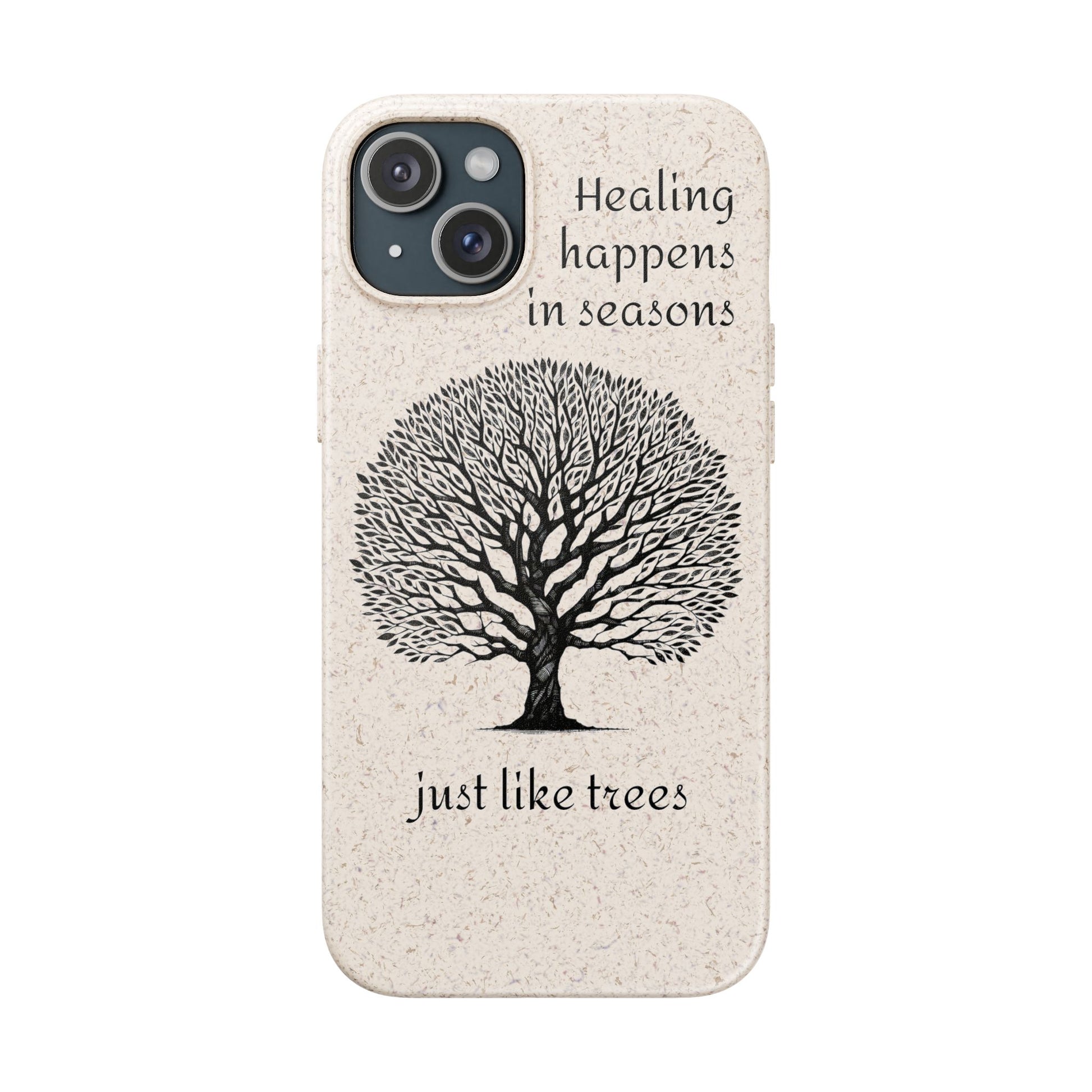 Eco-Friendly Phone Case - Healing Happens in Seasons - Nature Lovers Gift, Biodegradable Mobile Cover, Eco Case, Tree Design, [...]