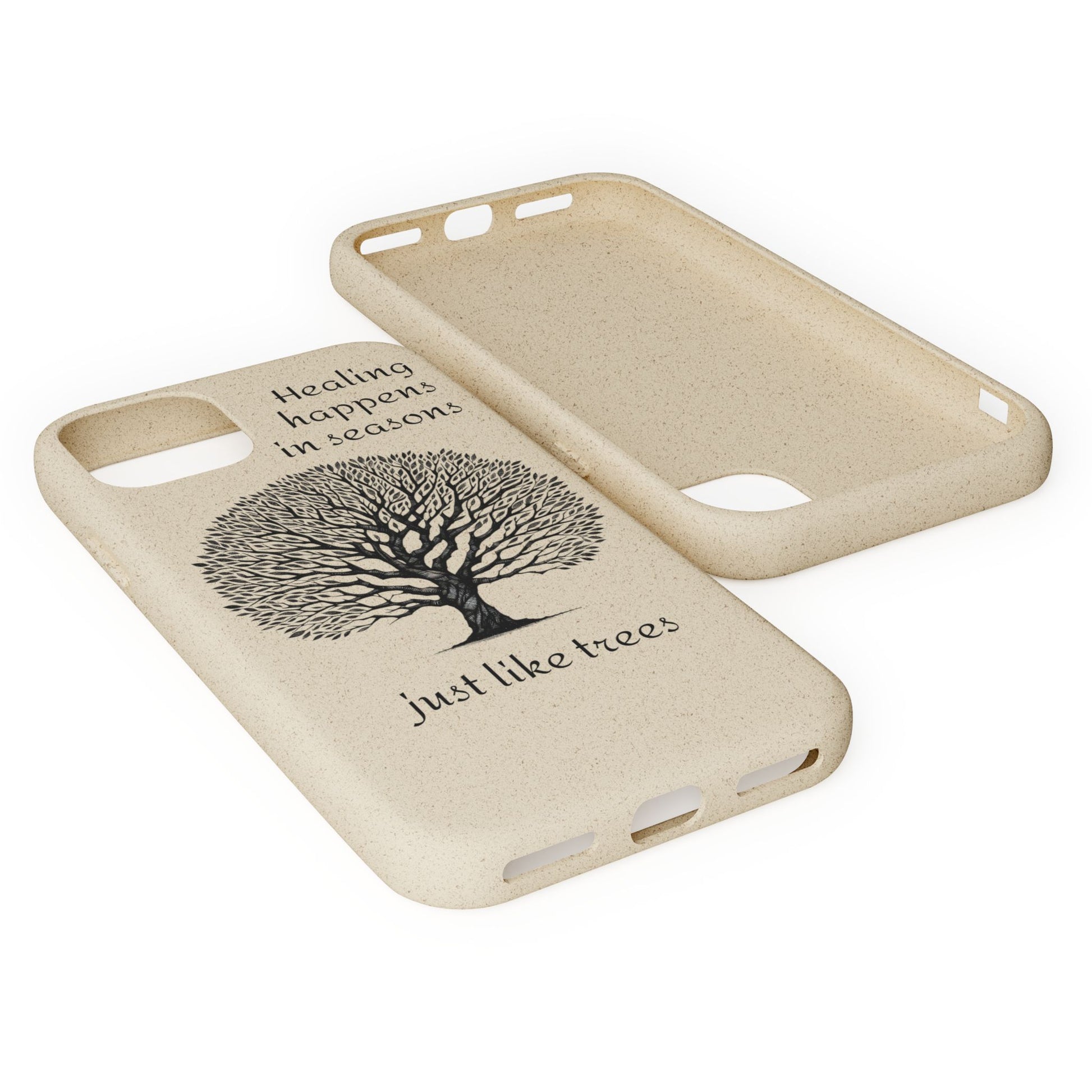 Eco-Friendly Phone Case - Healing Happens in Seasons - Nature Lovers Gift, Biodegradable Mobile Cover, Eco Case, Tree Design, [...]