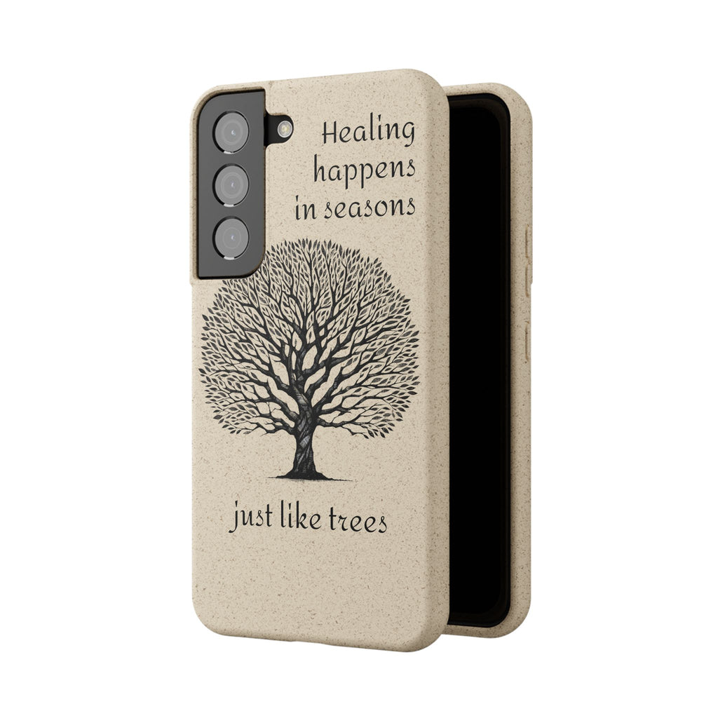 Eco-Friendly Phone Case - Healing Happens in Seasons - Nature Lovers Gift, Biodegradable Mobile Cover, Eco Case, Tree Design, [...]