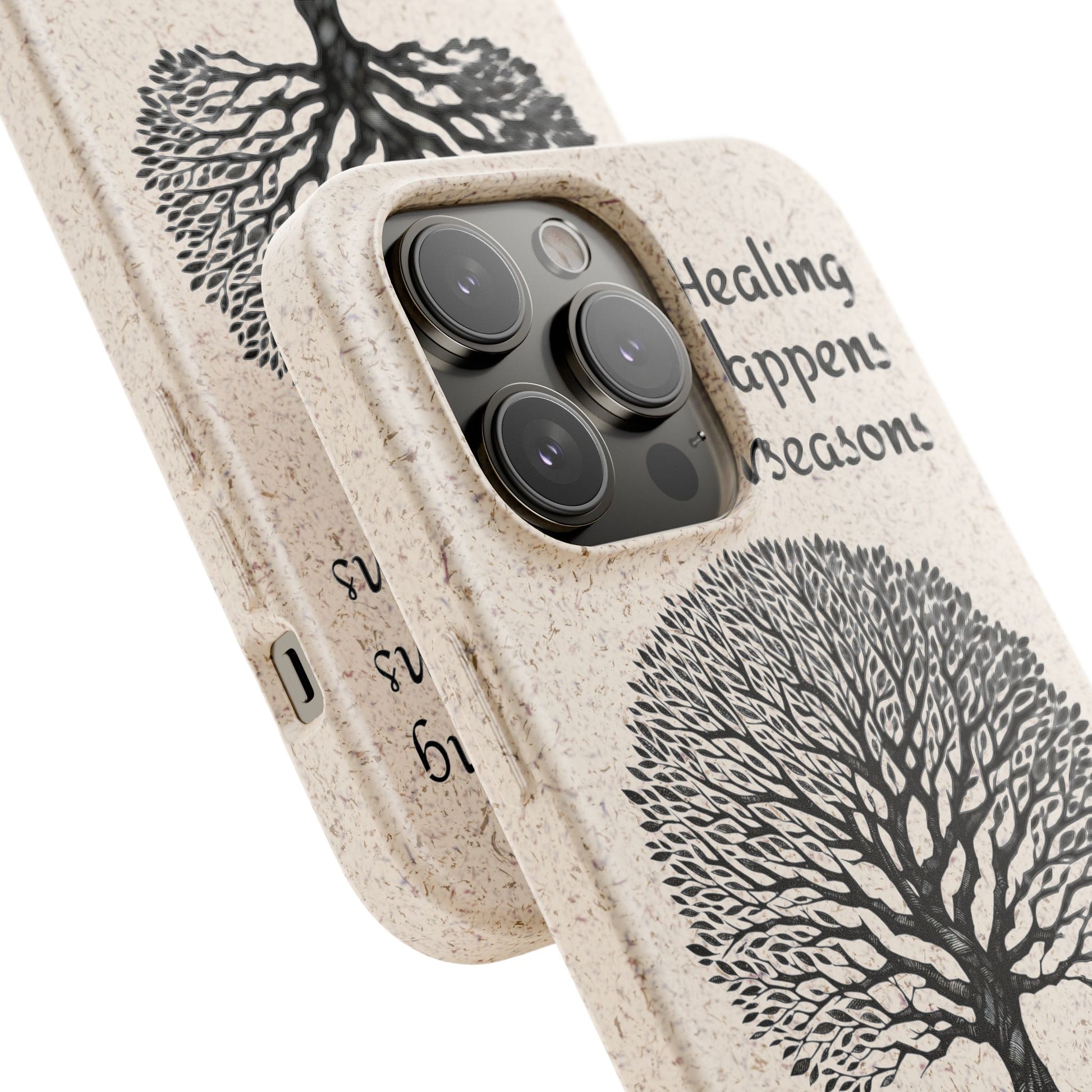 Eco-Friendly Phone Case - Healing Happens in Seasons - Nature Lovers Gift, Biodegradable Mobile Cover, Eco Case, Tree Design, [...]
