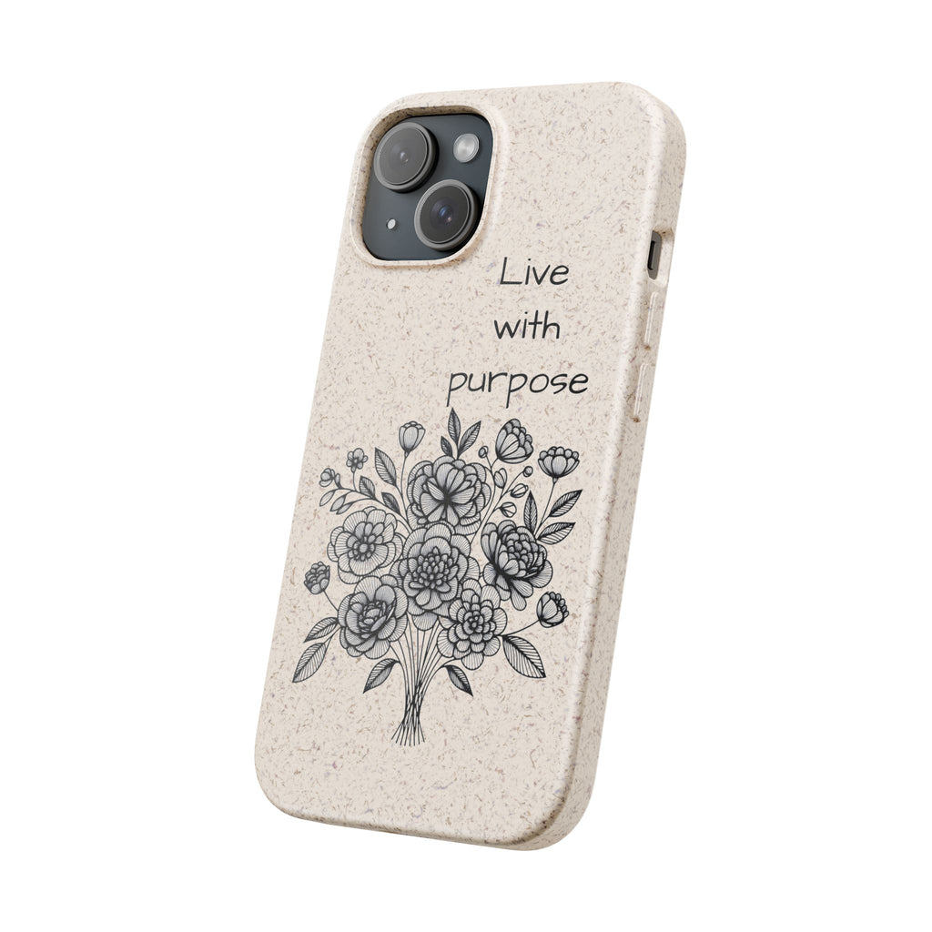Biodegradable Phone Case | Eco-Friendly Floral Design | 'Live with Purpose' | Sustainable Gift, Nature Lover's Accessory, Green Living [...]