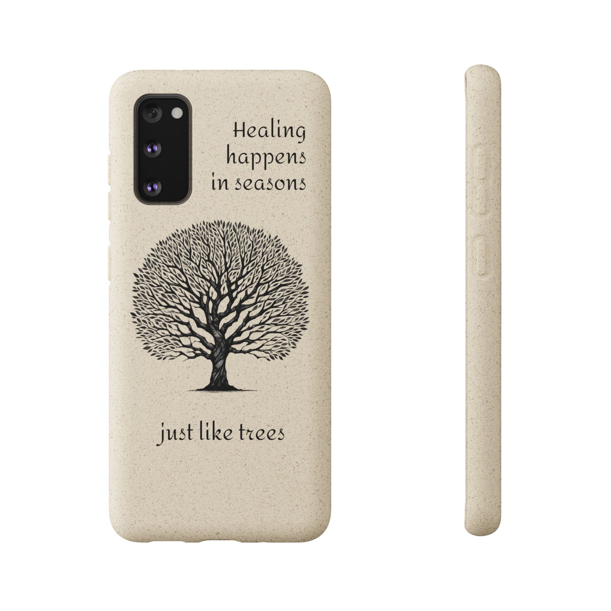 Eco-Friendly Phone Case - Healing Happens in Seasons - Nature Lovers Gift, Biodegradable Mobile Cover, Eco Case, Tree Design, [...]