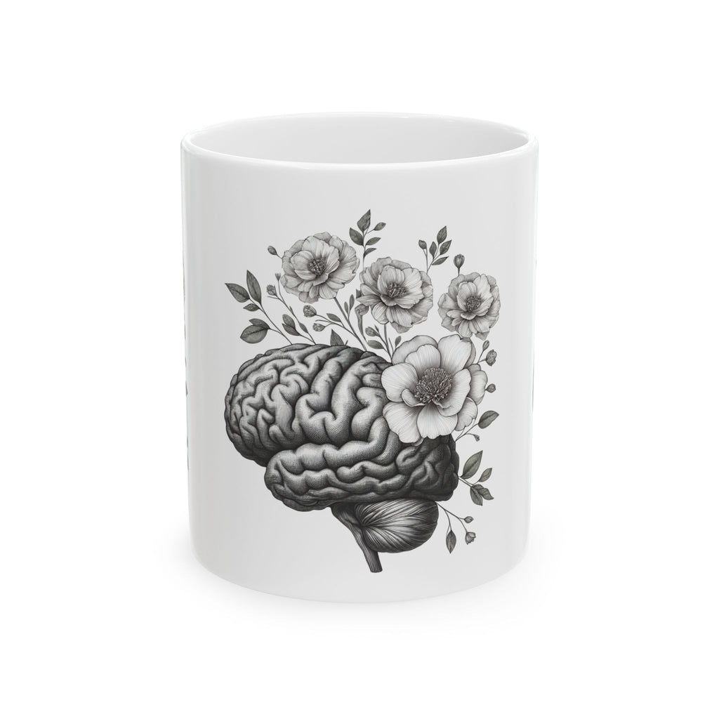Brain and Floral Ceramic Mug - Perfect Gift for Mental Health Awareness, Coffee Lovers, Brainy Friends, Unique Home Decor, [...]