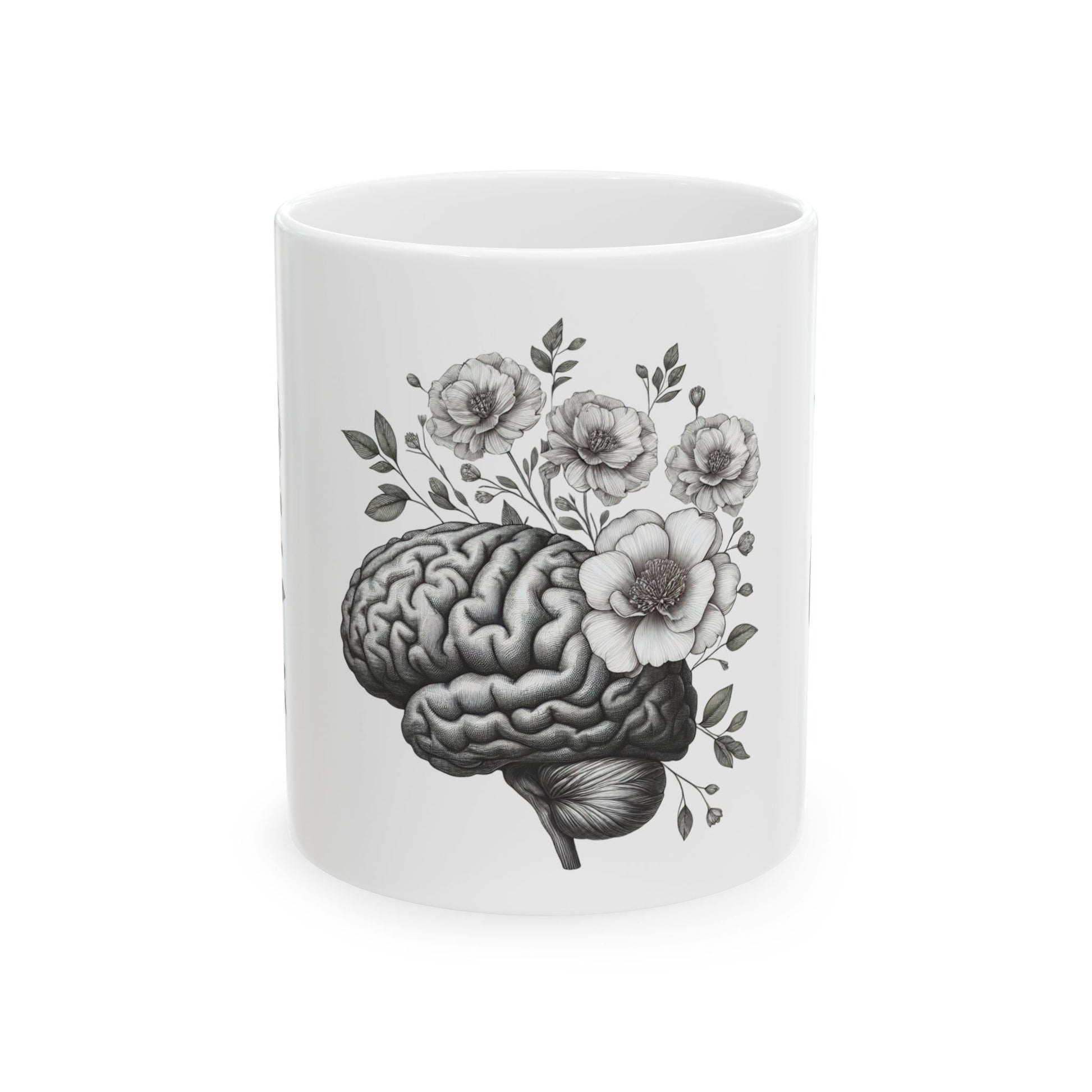 Brain and Floral Ceramic Mug - Perfect Gift for Mental Health Awareness, Coffee Lovers, Brainy Friends, Unique Home Decor, [...]