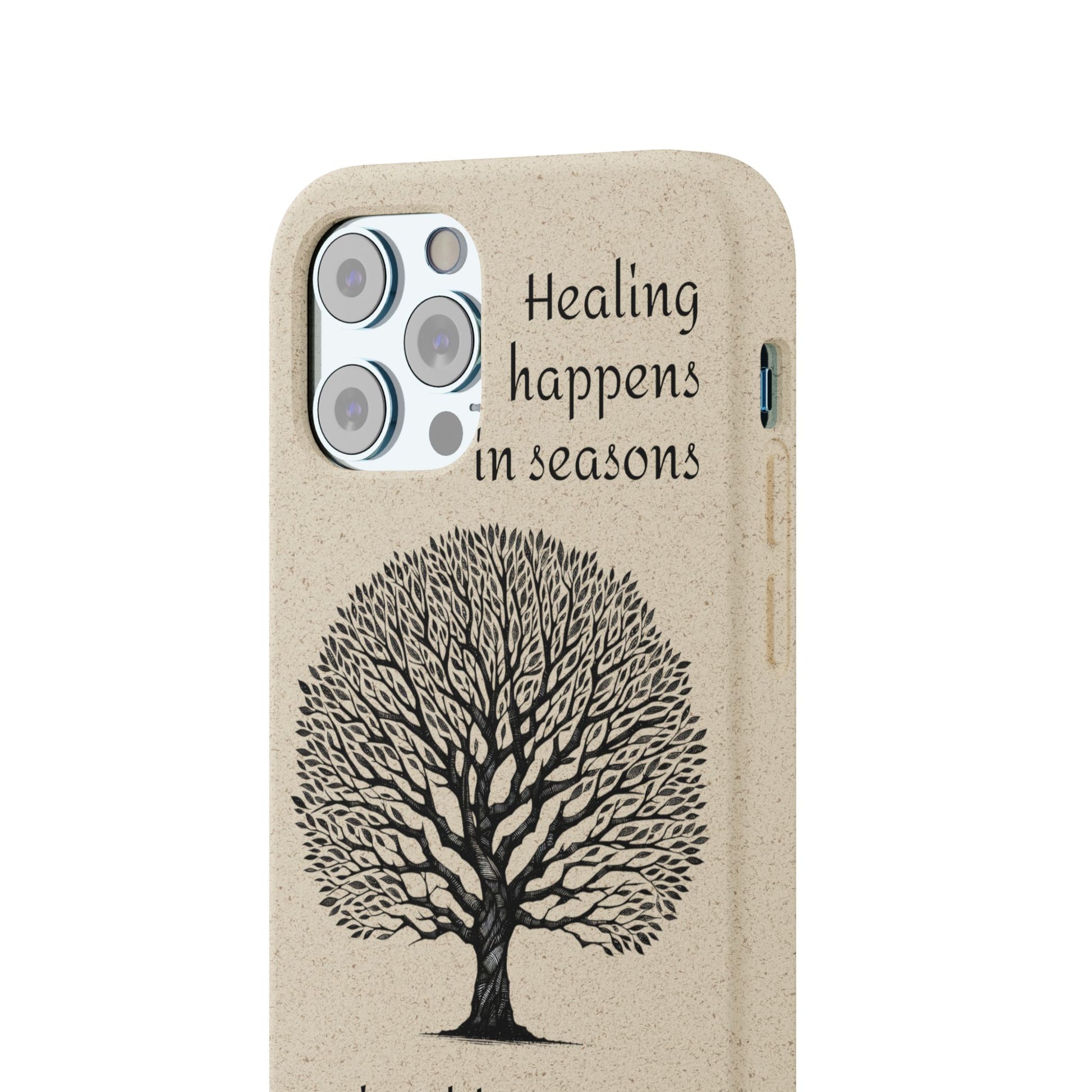 Eco-Friendly Phone Case - Healing Happens in Seasons - Nature Lovers Gift, Biodegradable Mobile Cover, Eco Case, Tree Design, [...]