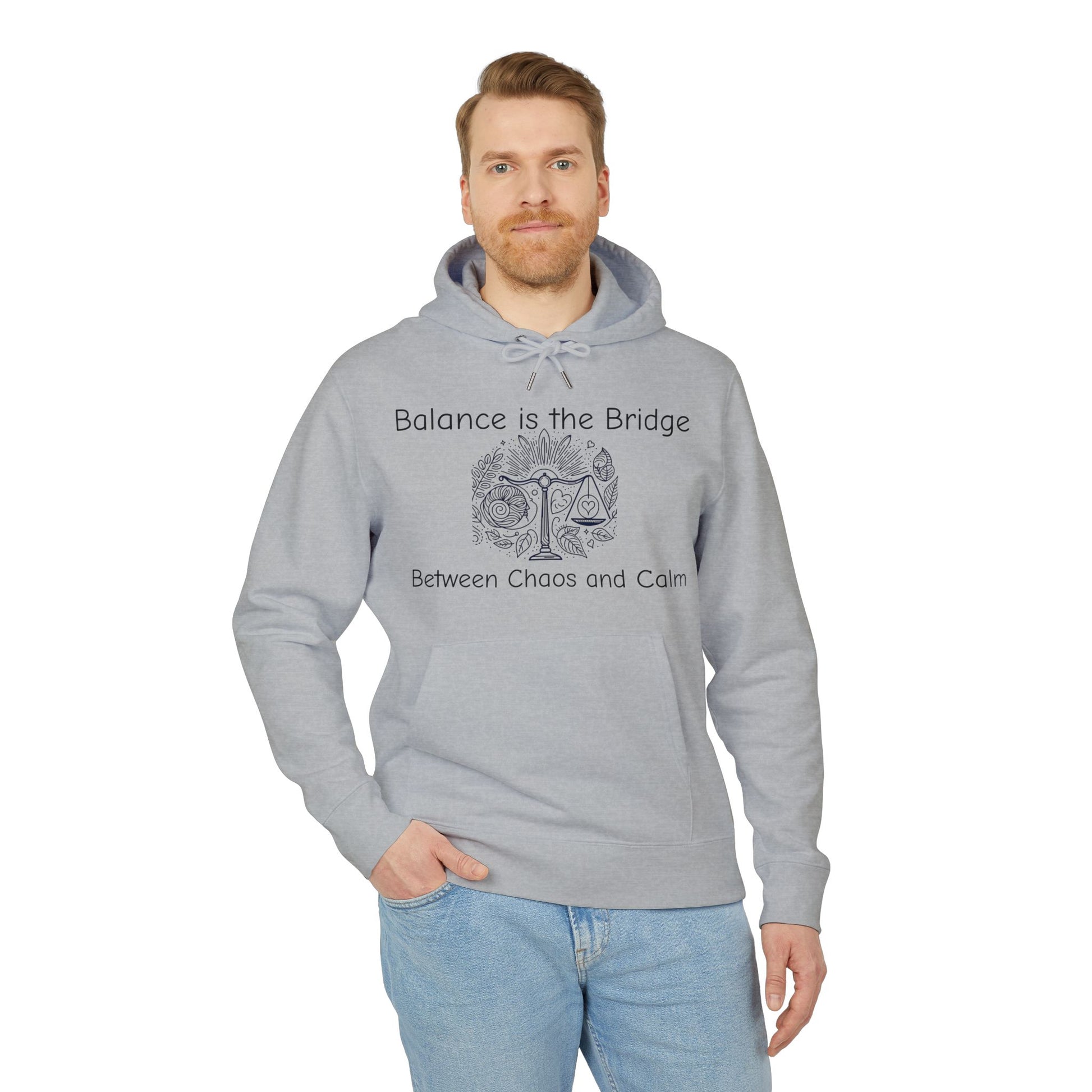Balance is the Bridge Hoodie | Unisex Sweatshirt for Mindfulness, Self-Care, Motivation, Gift for Yoga Lovers, Cozy Casualwear