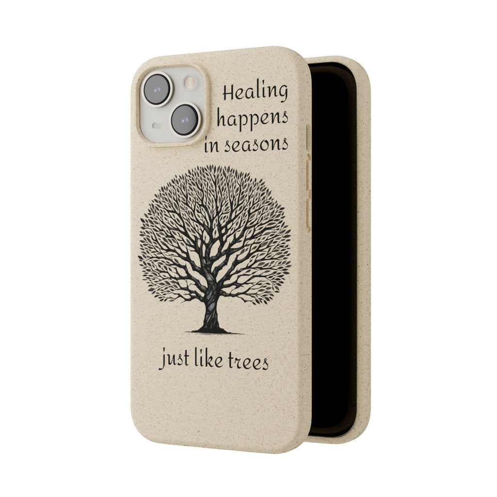 Eco-Friendly Phone Case - Healing Happens in Seasons - Nature Lovers Gift, Biodegradable Mobile Cover, Eco Case, Tree Design, [...]