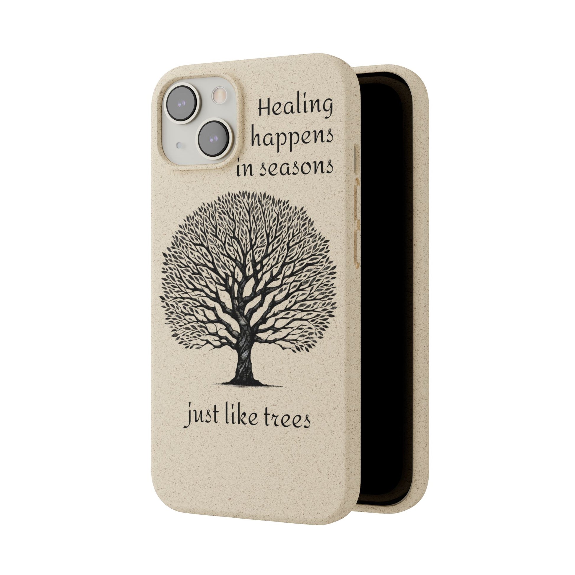 Eco-Friendly Phone Case - Healing Happens in Seasons - Nature Lovers Gift, Biodegradable Mobile Cover, Eco Case, Tree Design, [...]
