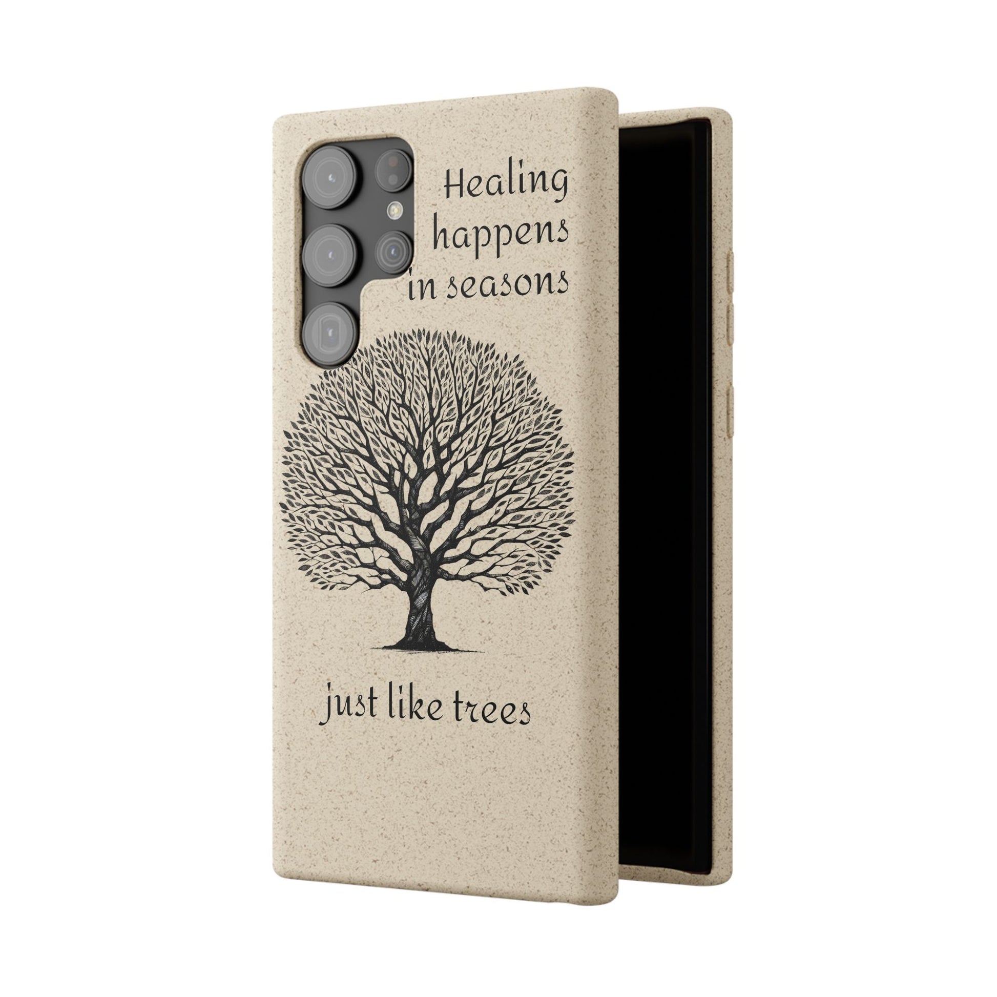 Eco-Friendly Phone Case - Healing Happens in Seasons - Nature Lovers Gift, Biodegradable Mobile Cover, Eco Case, Tree Design, [...]