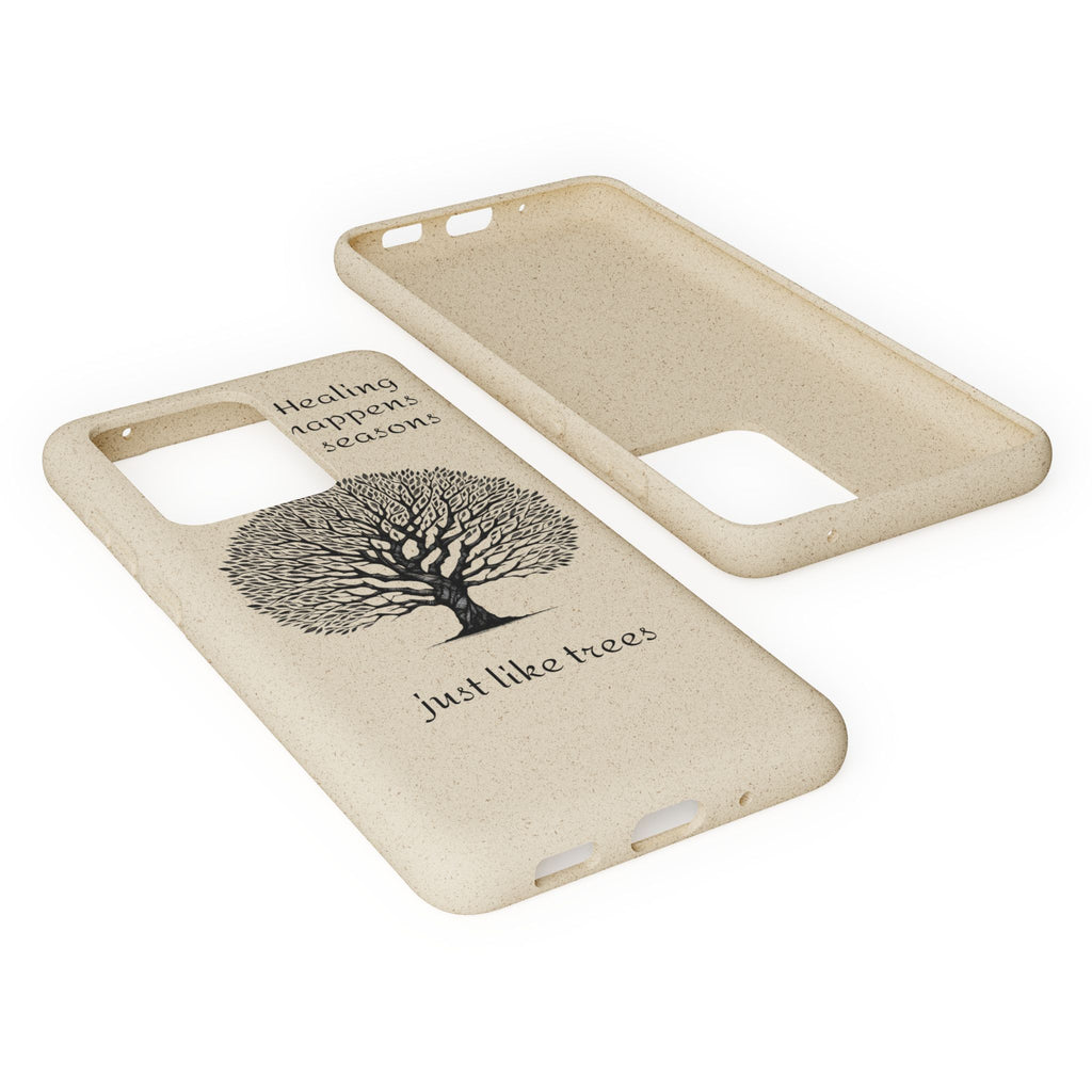 Eco-Friendly Phone Case - Healing Happens in Seasons - Nature Lovers Gift, Biodegradable Mobile Cover, Eco Case, Tree Design, [...]