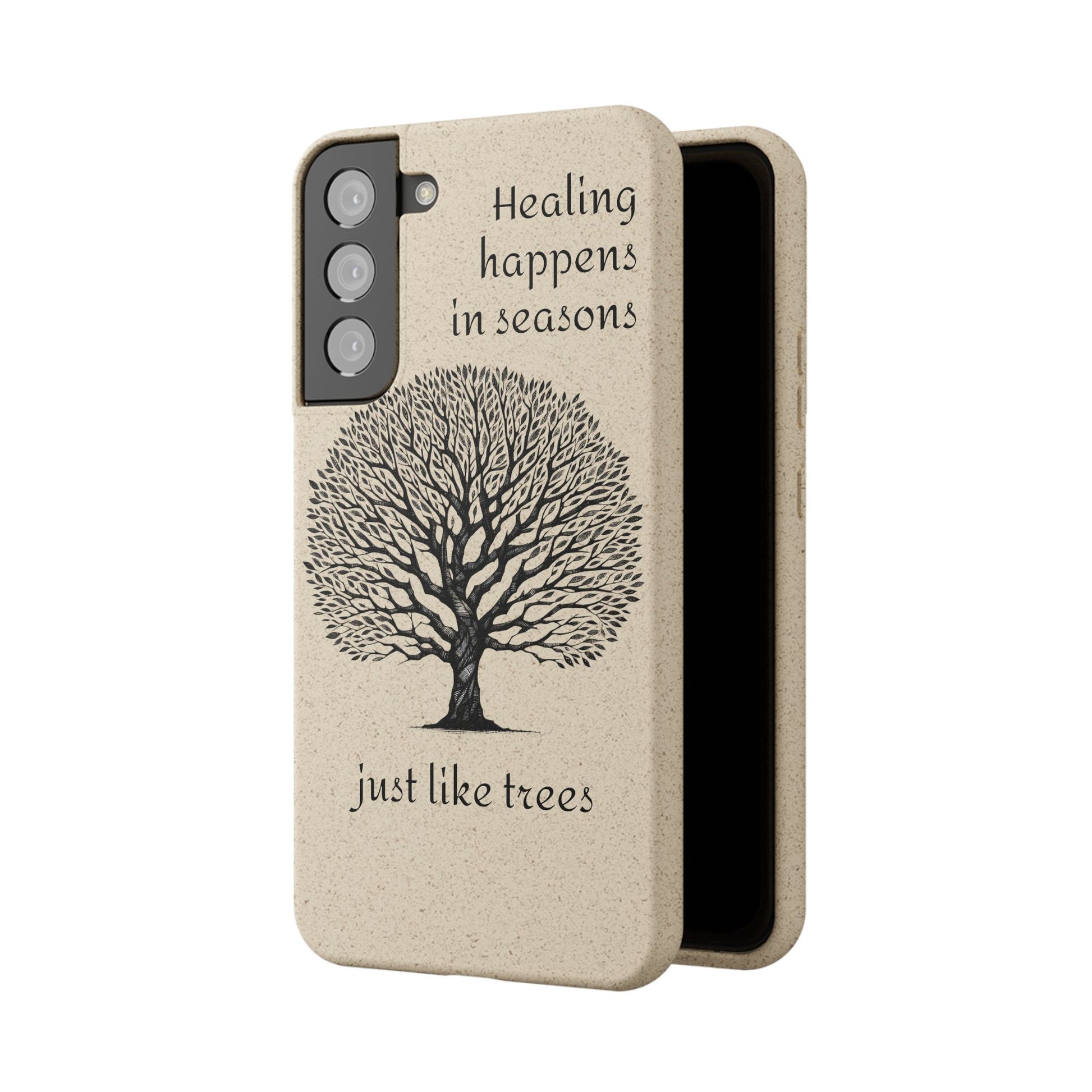 Eco-Friendly Phone Case - Healing Happens in Seasons - Nature Lovers Gift, Biodegradable Mobile Cover, Eco Case, Tree Design, [...]