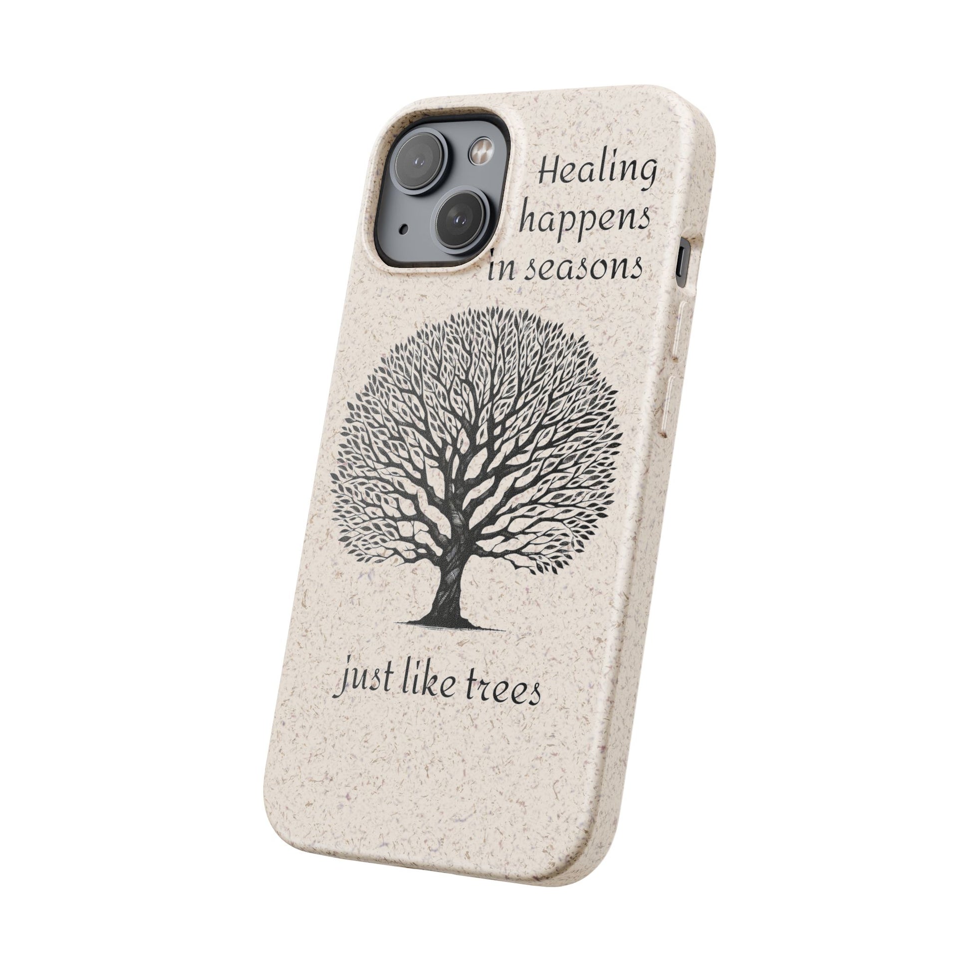 Eco-Friendly Phone Case - Healing Happens in Seasons - Nature Lovers Gift, Biodegradable Mobile Cover, Eco Case, Tree Design, [...]