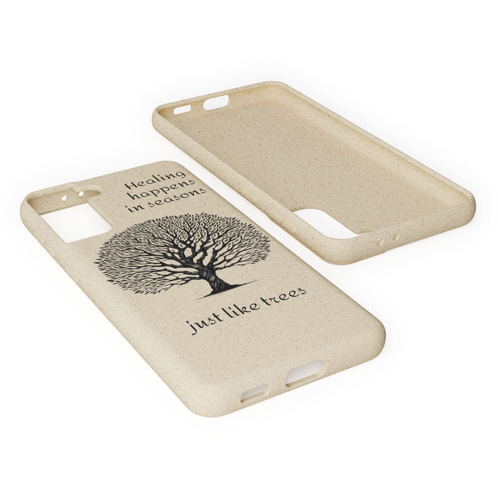 Eco-Friendly Phone Case - Healing Happens in Seasons - Nature Lovers Gift, Biodegradable Mobile Cover, Eco Case, Tree Design, [...]