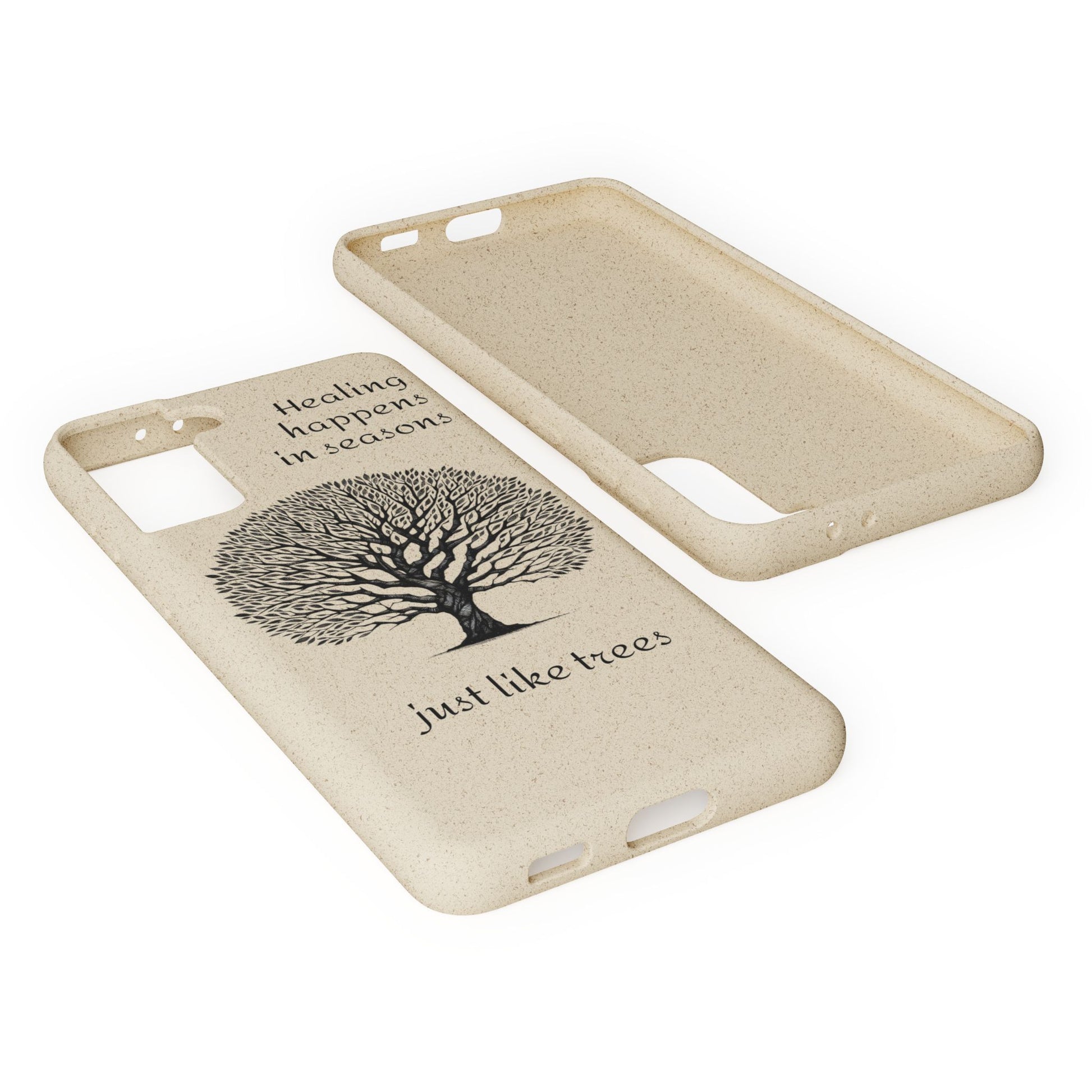 Eco-Friendly Phone Case - Healing Happens in Seasons - Nature Lovers Gift, Biodegradable Mobile Cover, Eco Case, Tree Design, [...]