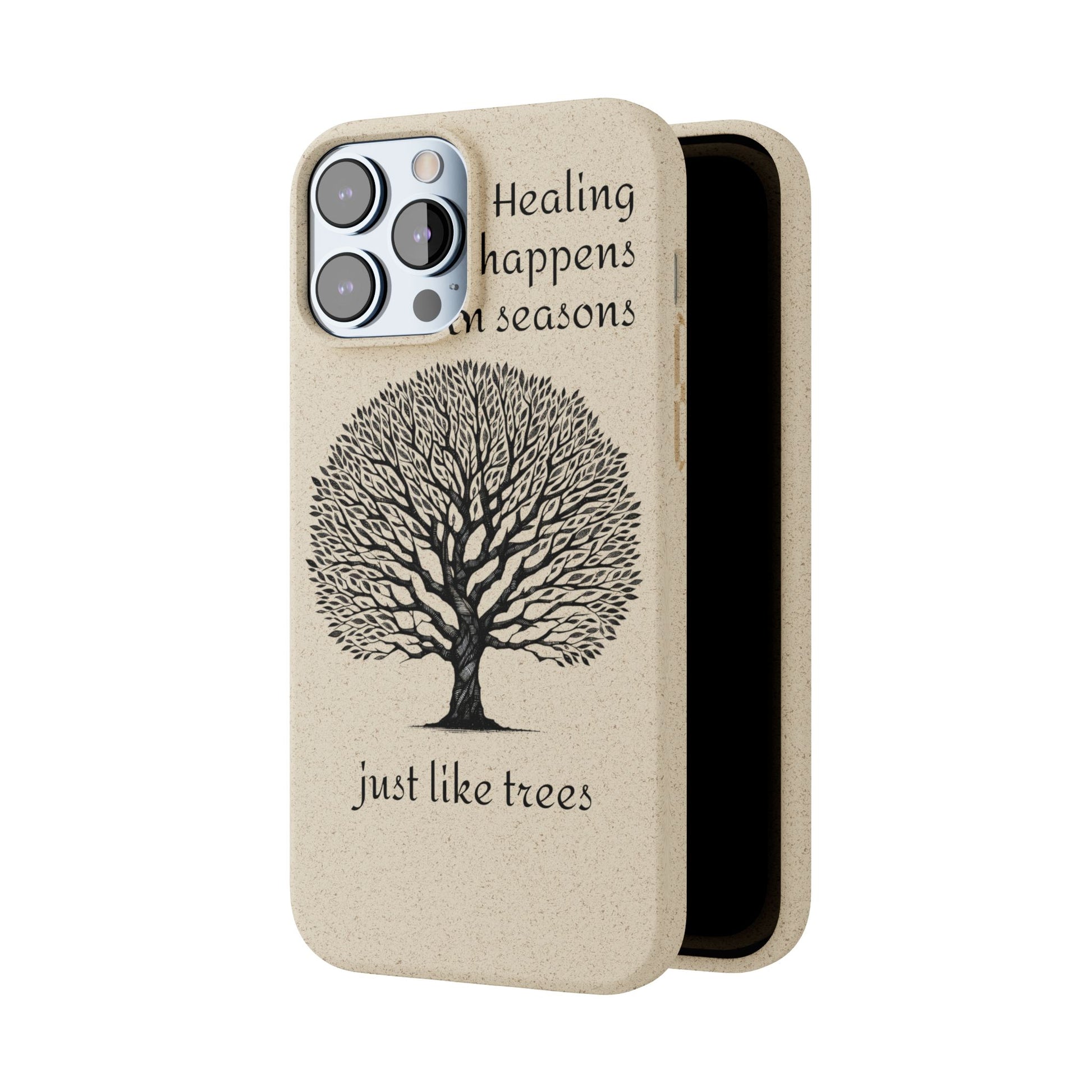 Eco-Friendly Phone Case - Healing Happens in Seasons - Nature Lovers Gift, Biodegradable Mobile Cover, Eco Case, Tree Design, [...]