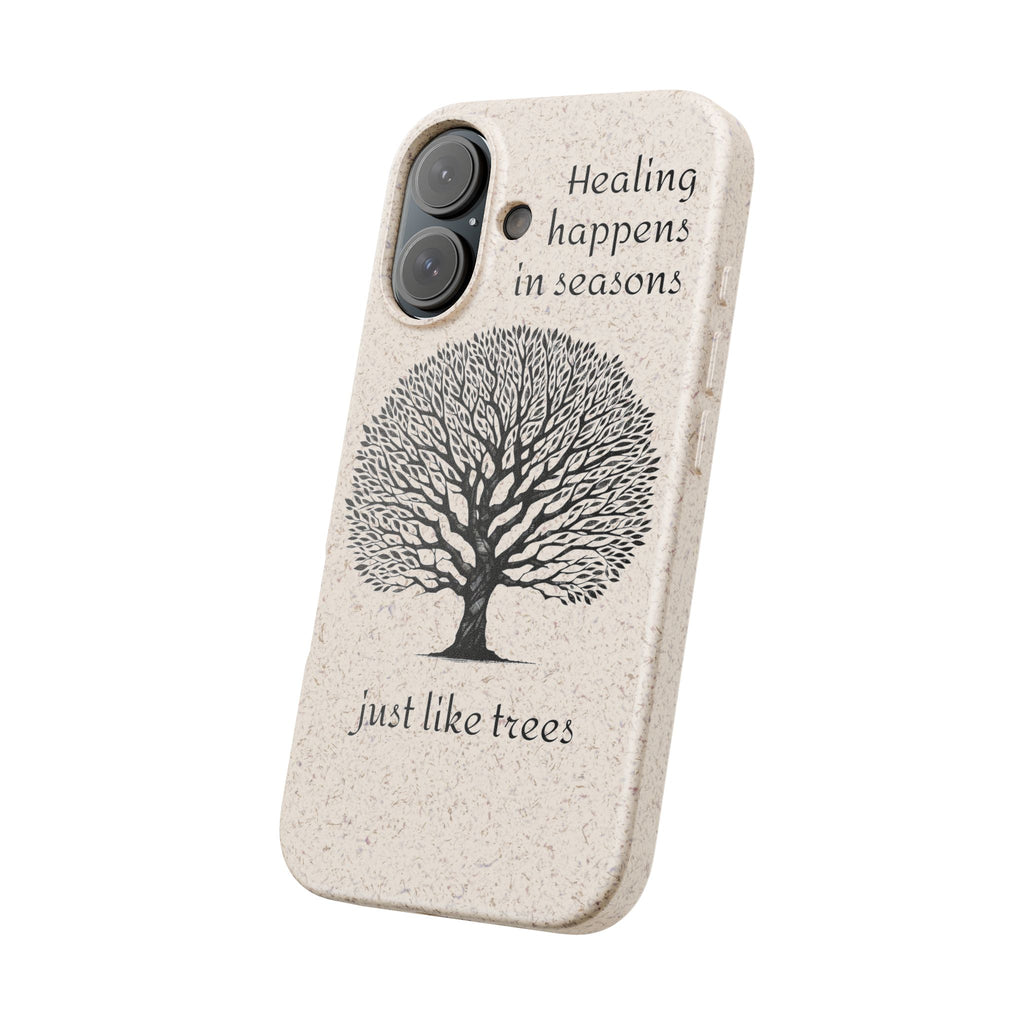 Eco-Friendly Phone Case - Healing Happens in Seasons - Nature Lovers Gift, Biodegradable Mobile Cover, Eco Case, Tree Design, [...]