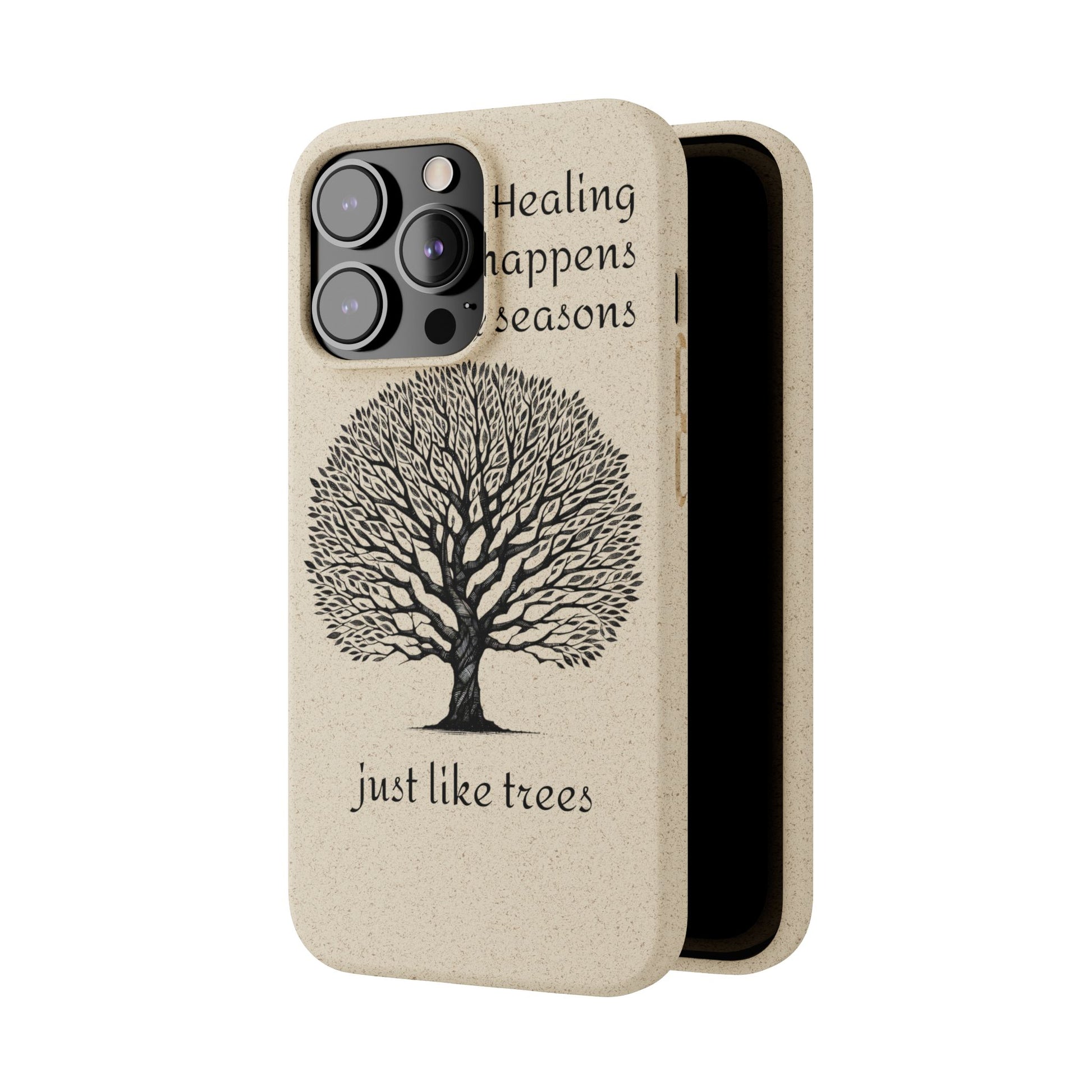 Eco-Friendly Phone Case - Healing Happens in Seasons - Nature Lovers Gift, Biodegradable Mobile Cover, Eco Case, Tree Design, [...]