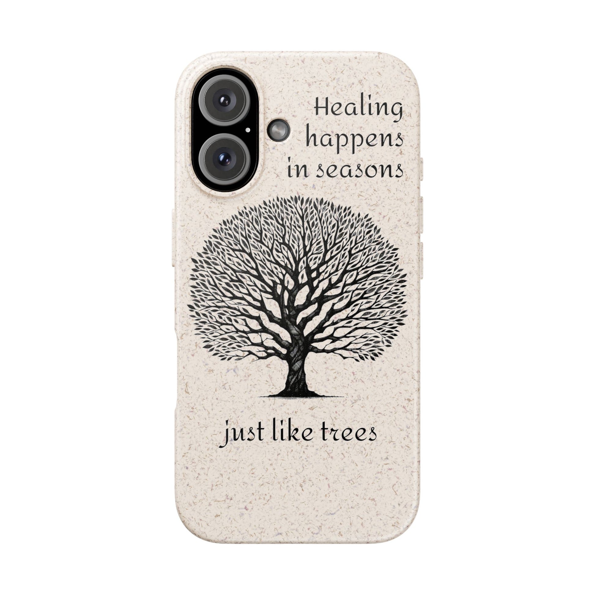 Eco-Friendly Phone Case - Healing Happens in Seasons - Nature Lovers Gift, Biodegradable Mobile Cover, Eco Case, Tree Design, [...]