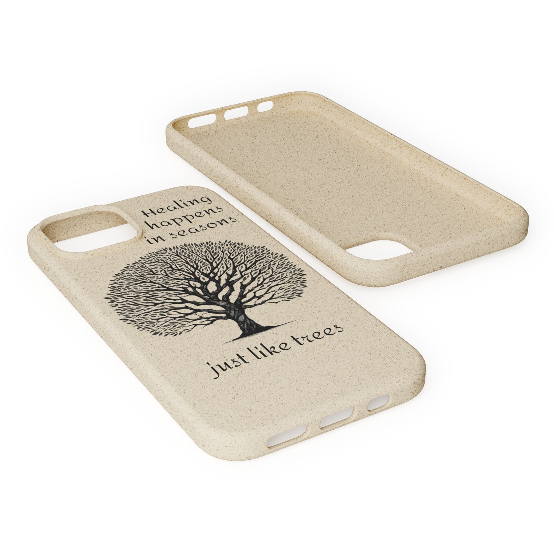 Eco-Friendly Phone Case - Healing Happens in Seasons - Nature Lovers Gift, Biodegradable Mobile Cover, Eco Case, Tree Design, [...]